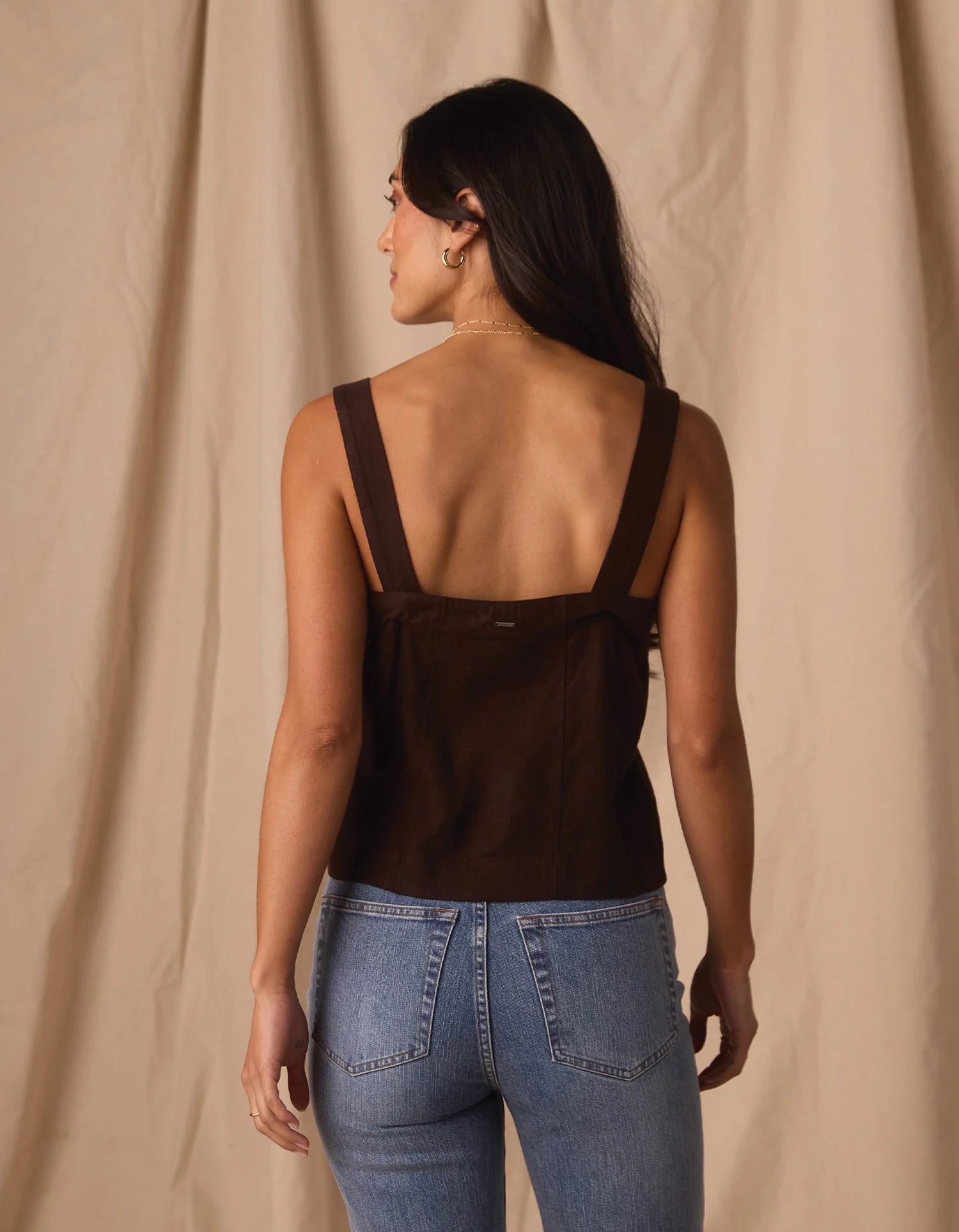 Leukos Linen-Blend Tank - Umber