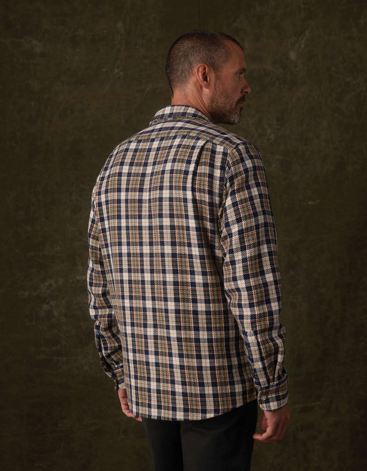 Mountain Textured Overshirt - Moss Multi