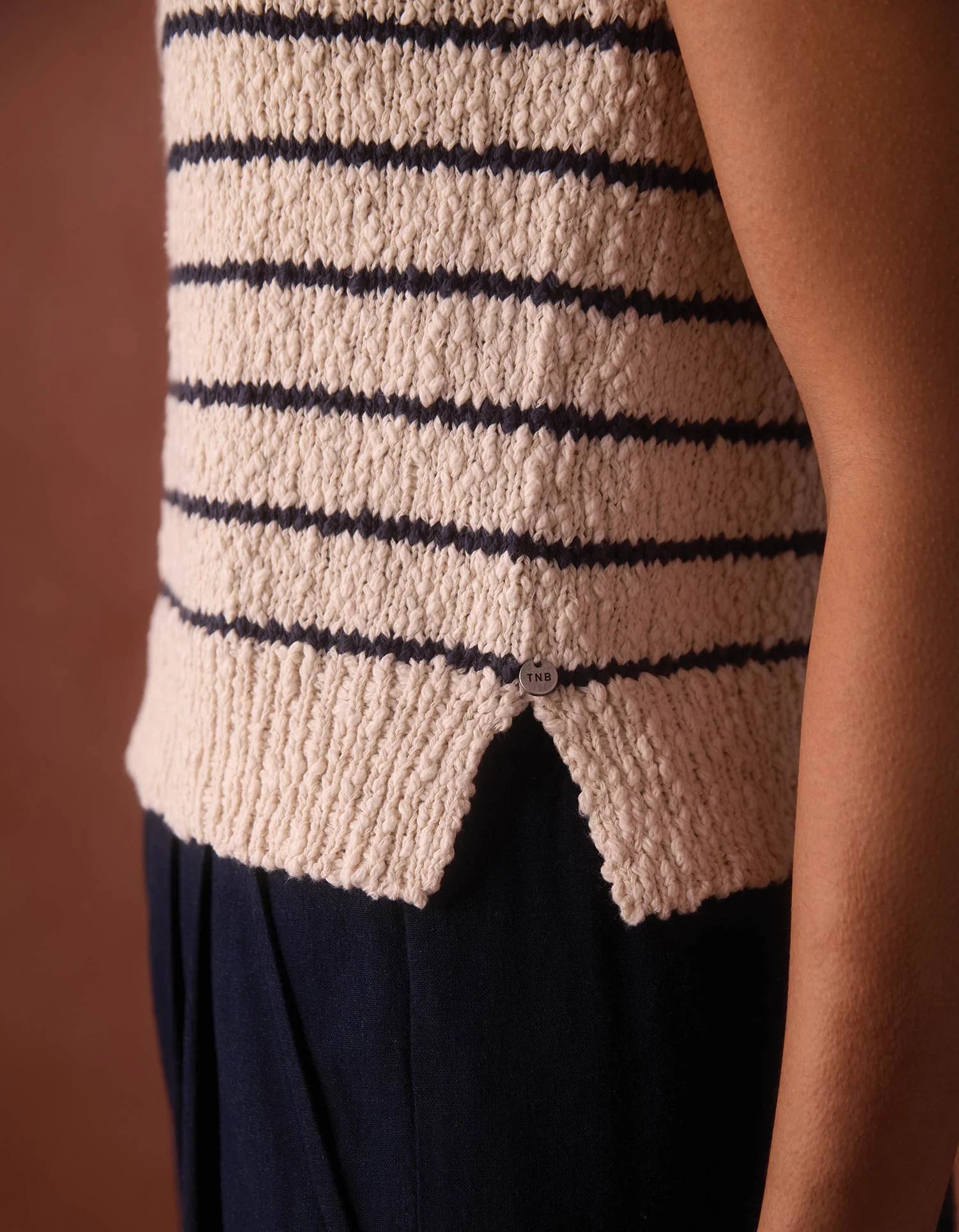 Louise Knit Tank - Cream/Navy Stripe