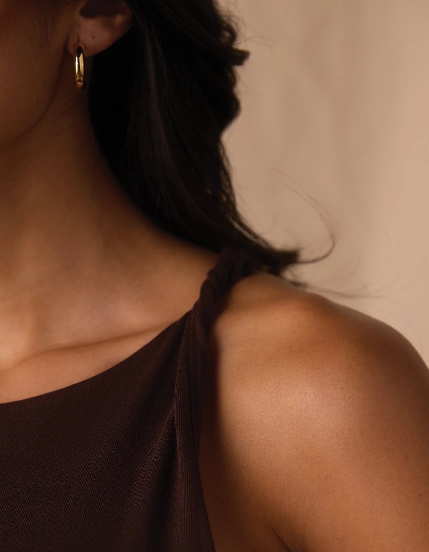Normal Jersey Draped Midi Dress - Umber