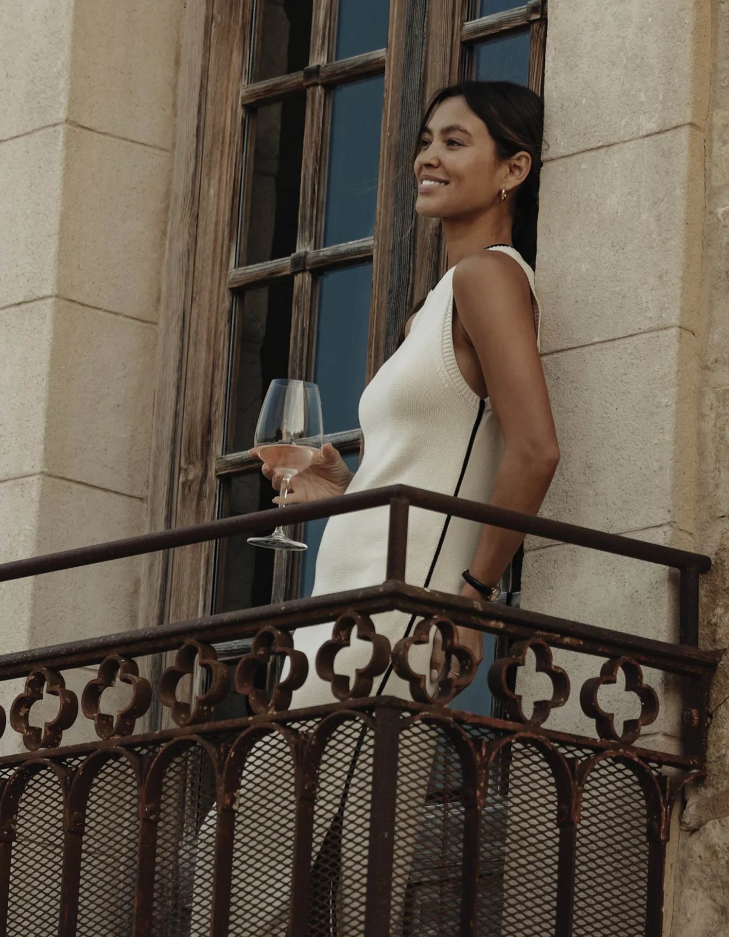Lucia Knit Midi Dress - Cream/Black