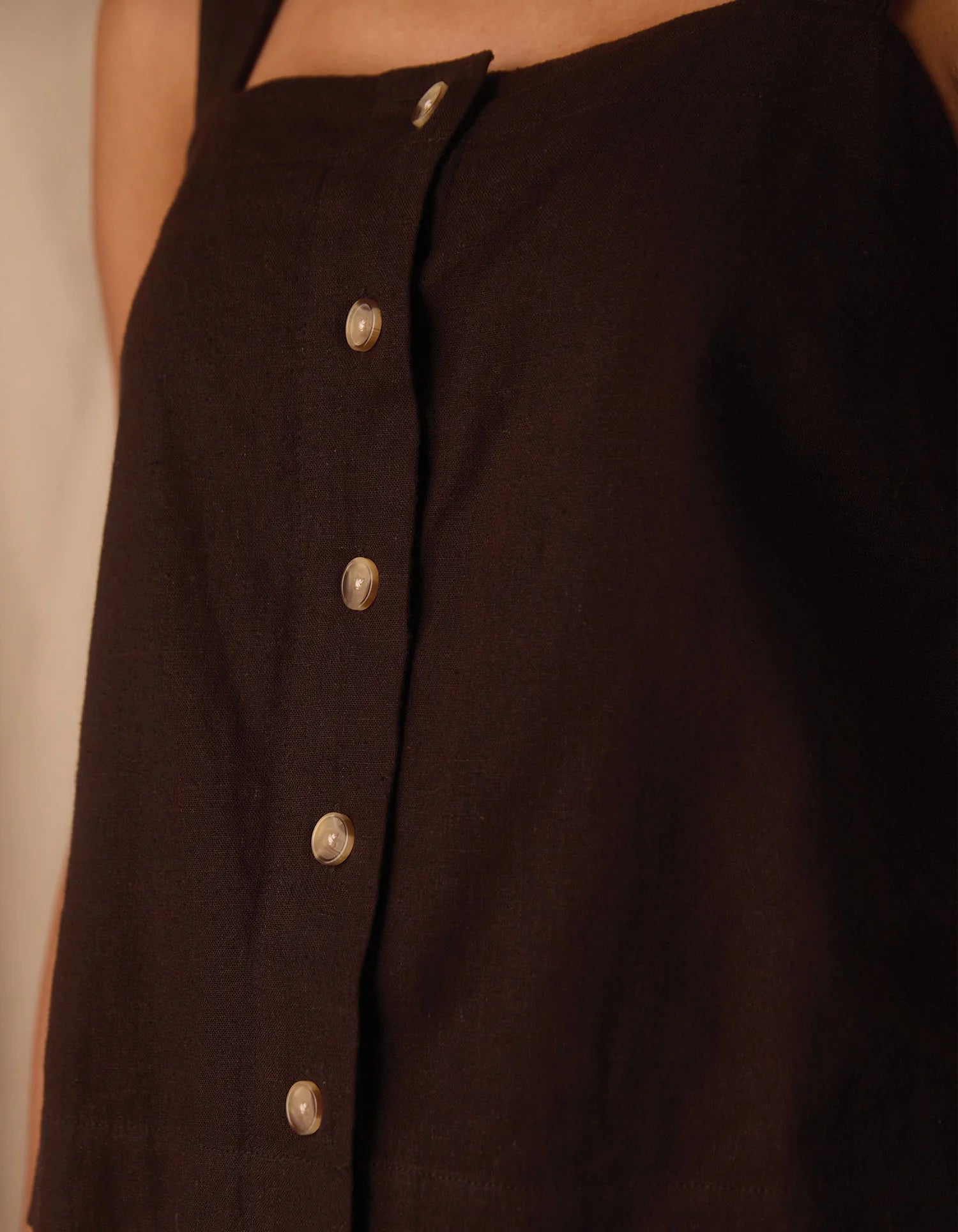 Leukos Linen-Blend Tank - Umber