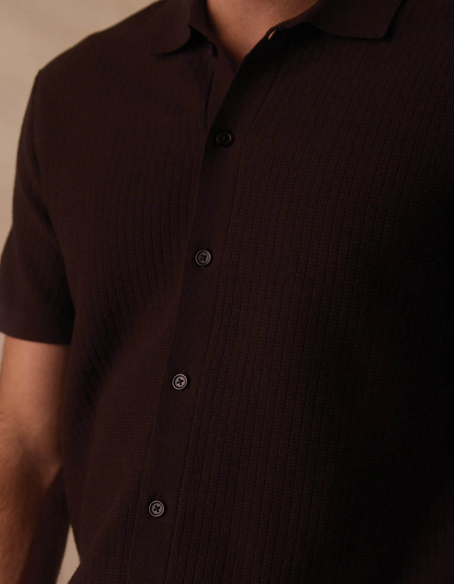 Breezeknit Button Up - Dark Brown