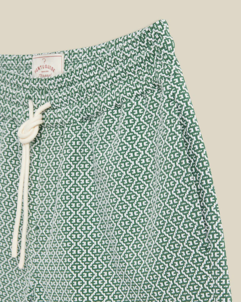 Portuguese Tile Shorts - Green