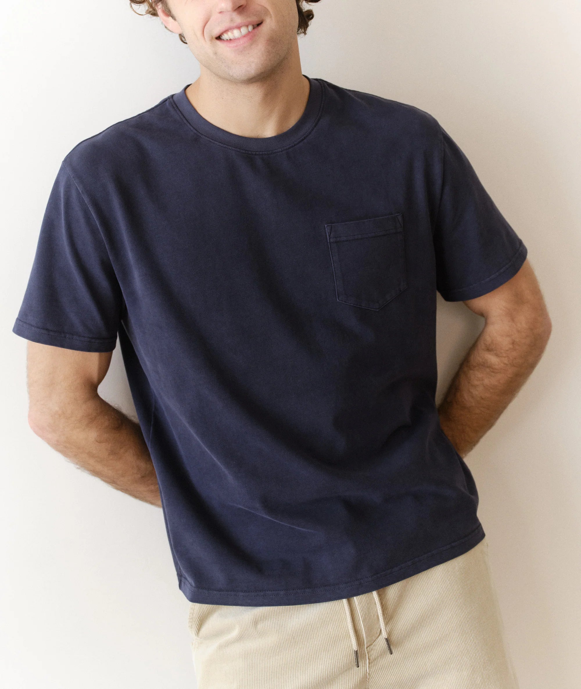Luxe 250 Relaxed Pocket Tee - India Ink