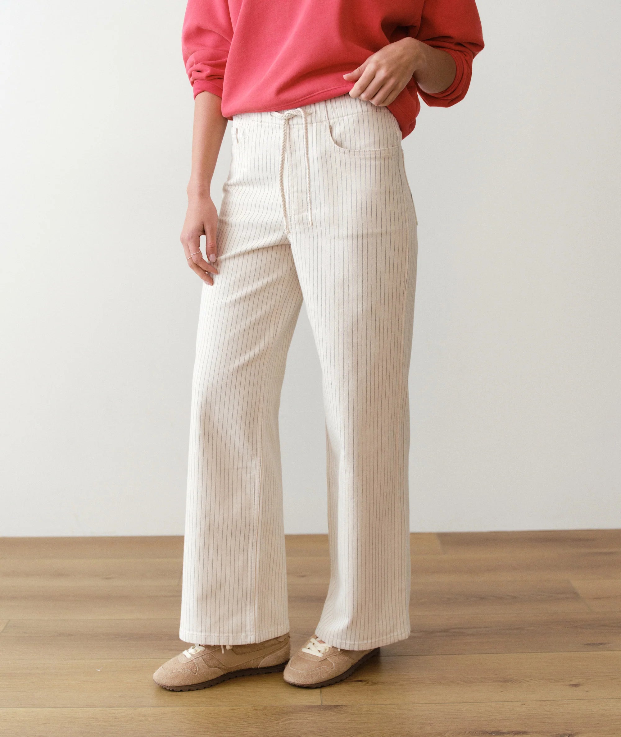 Ella Wide Leg Pant - Ticking Stripe