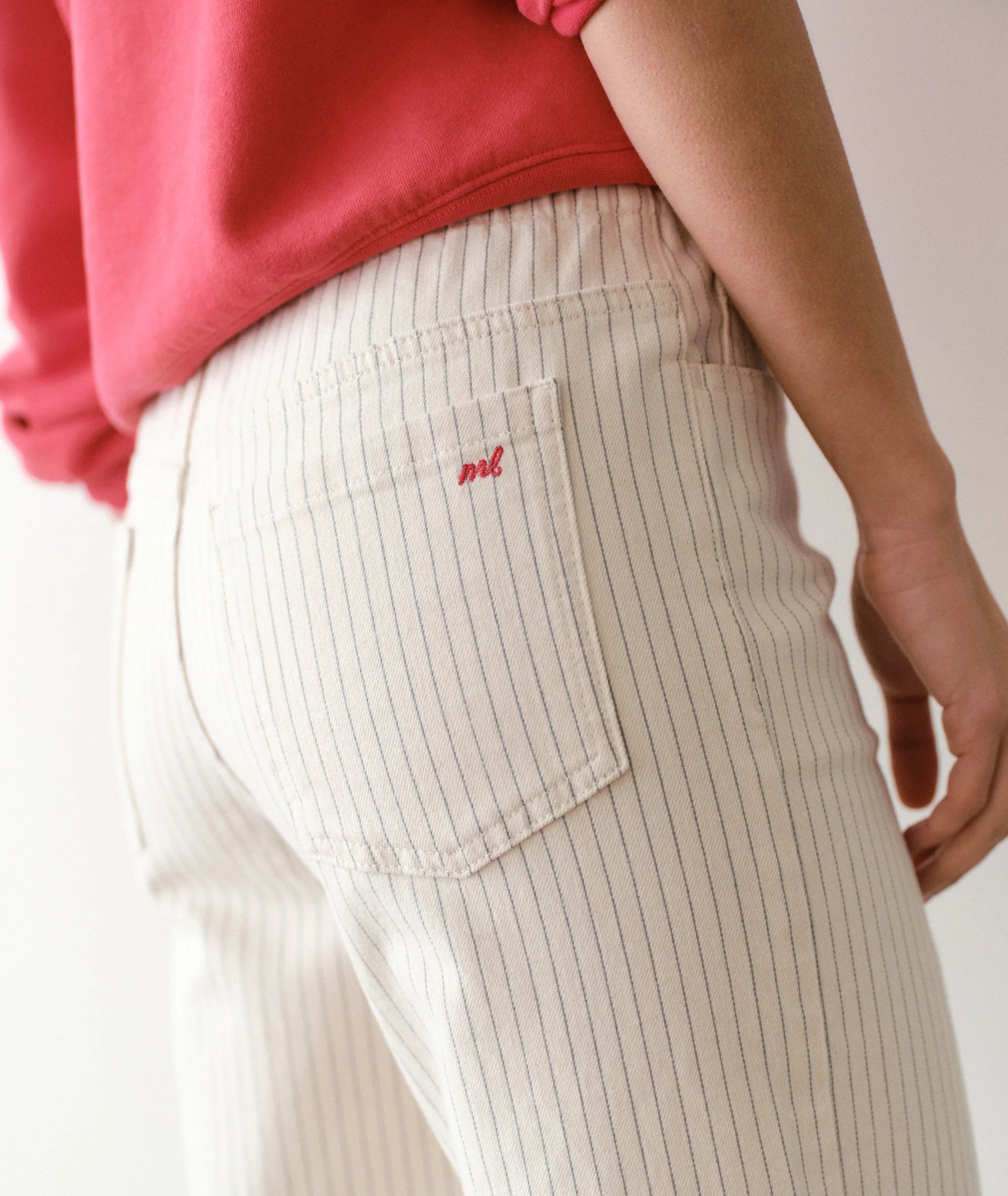 Ella Wide Leg Pant - Ticking Stripe