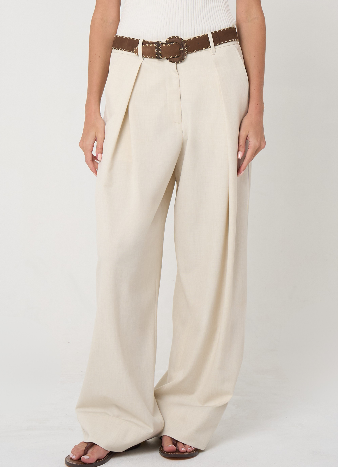 Penny Pleated Pant - Ivory