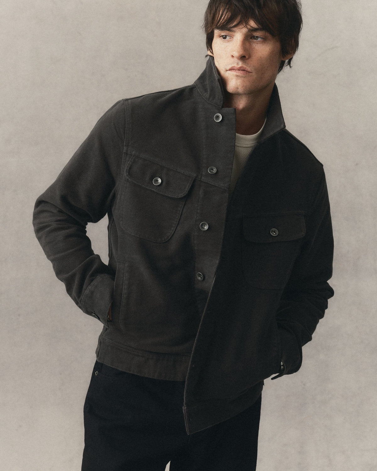 The Long Haul Jacket - Faded Black Washed Moleskin
