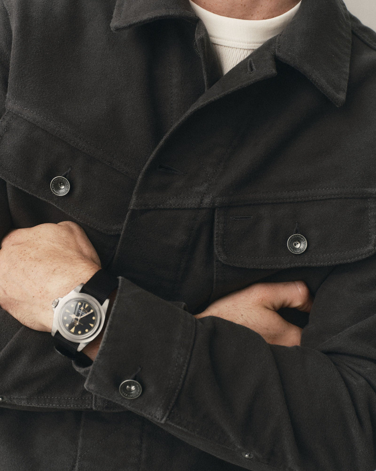 The Long Haul Jacket - Faded Black Washed Moleskin