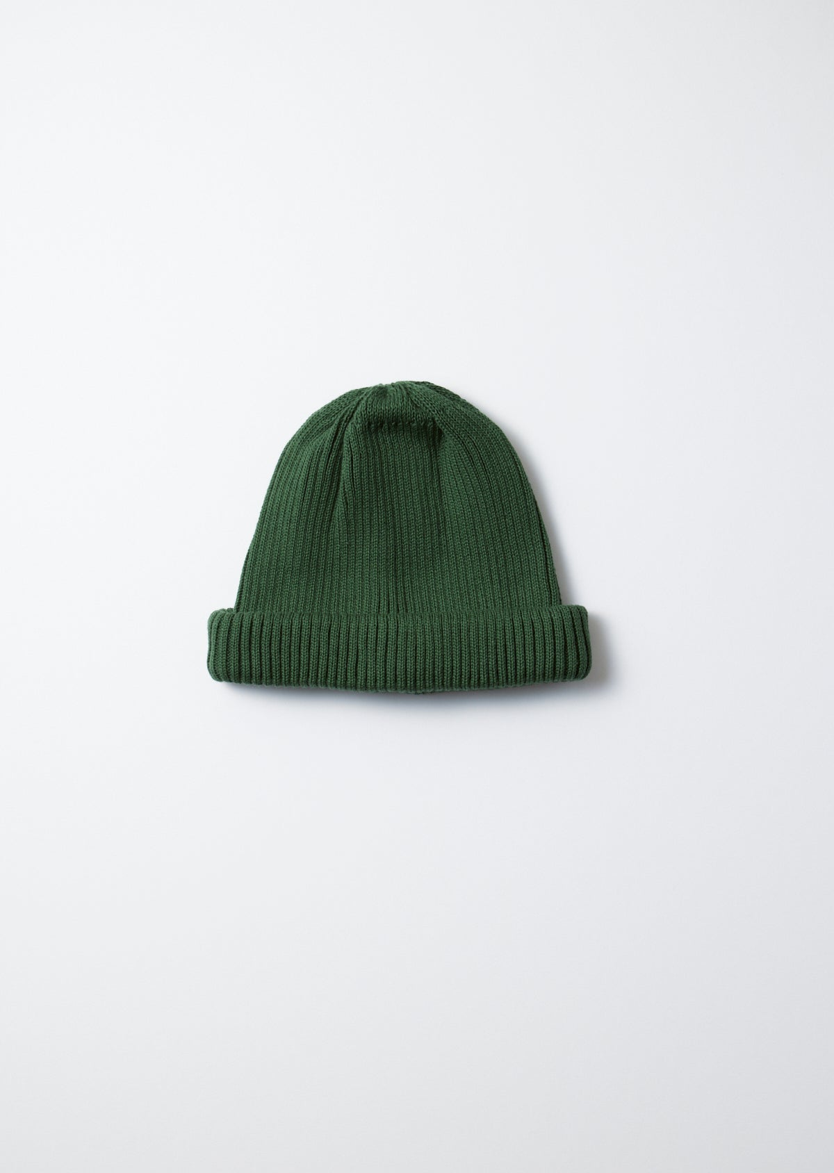 Cotton Roll Up Beanie / Dark Green Winter25