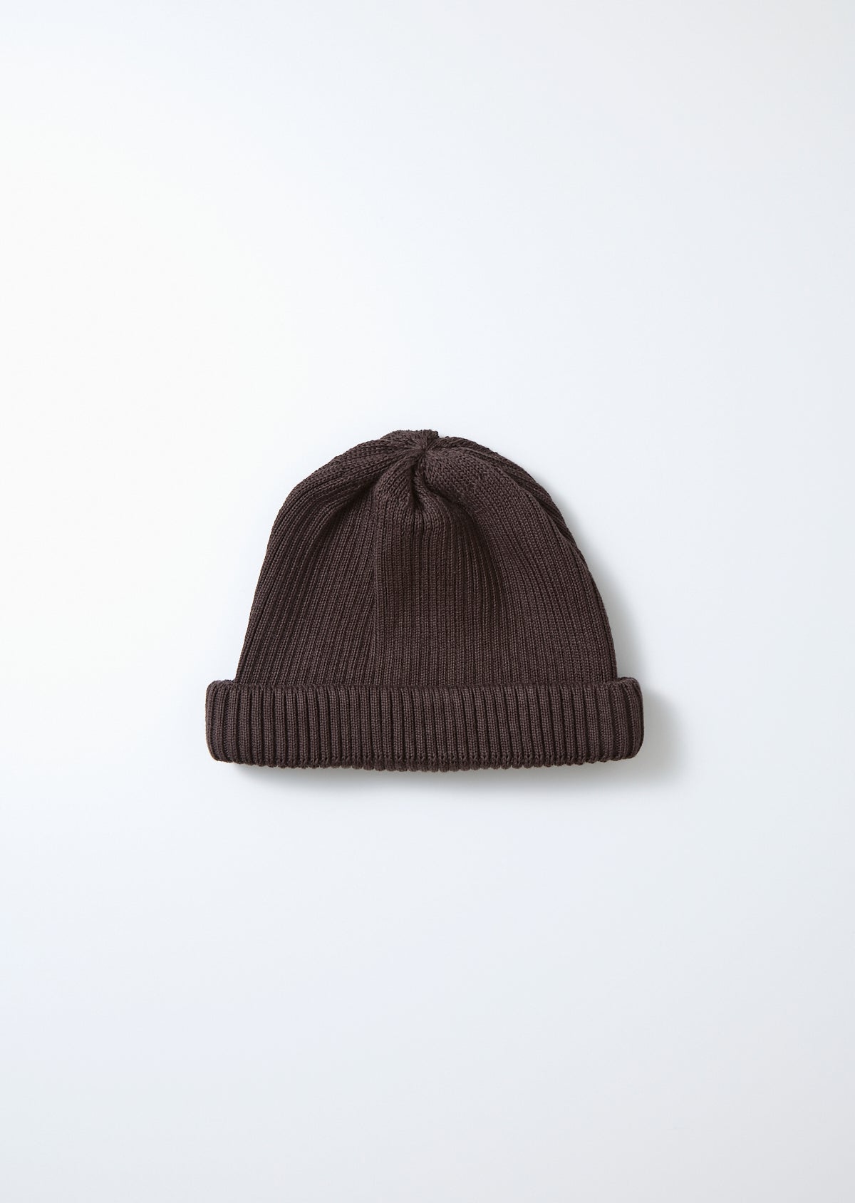 Cotton Roll Up Beanie - Dark Brown