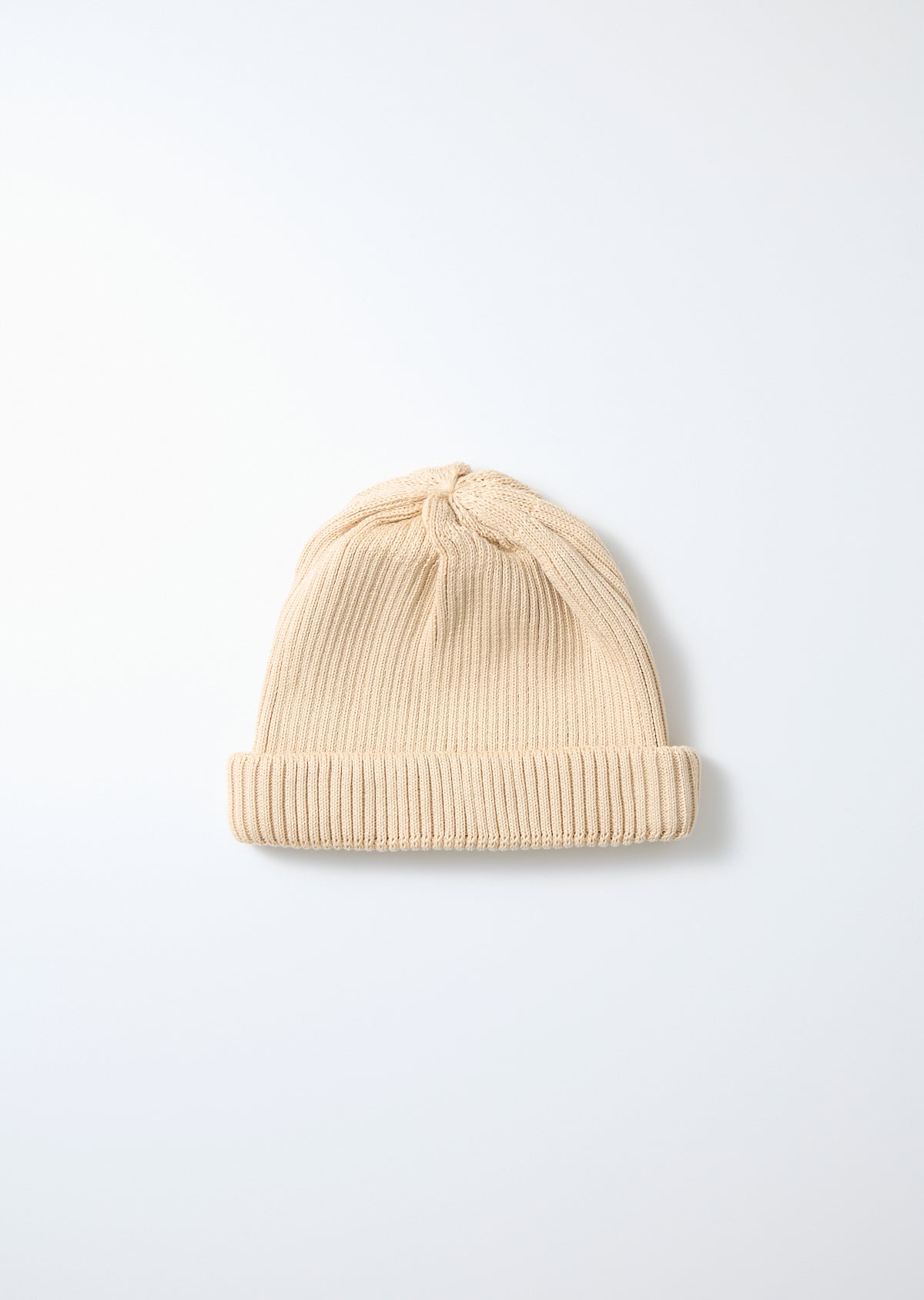 Cotton Roll Up Beanie - Raw Beige