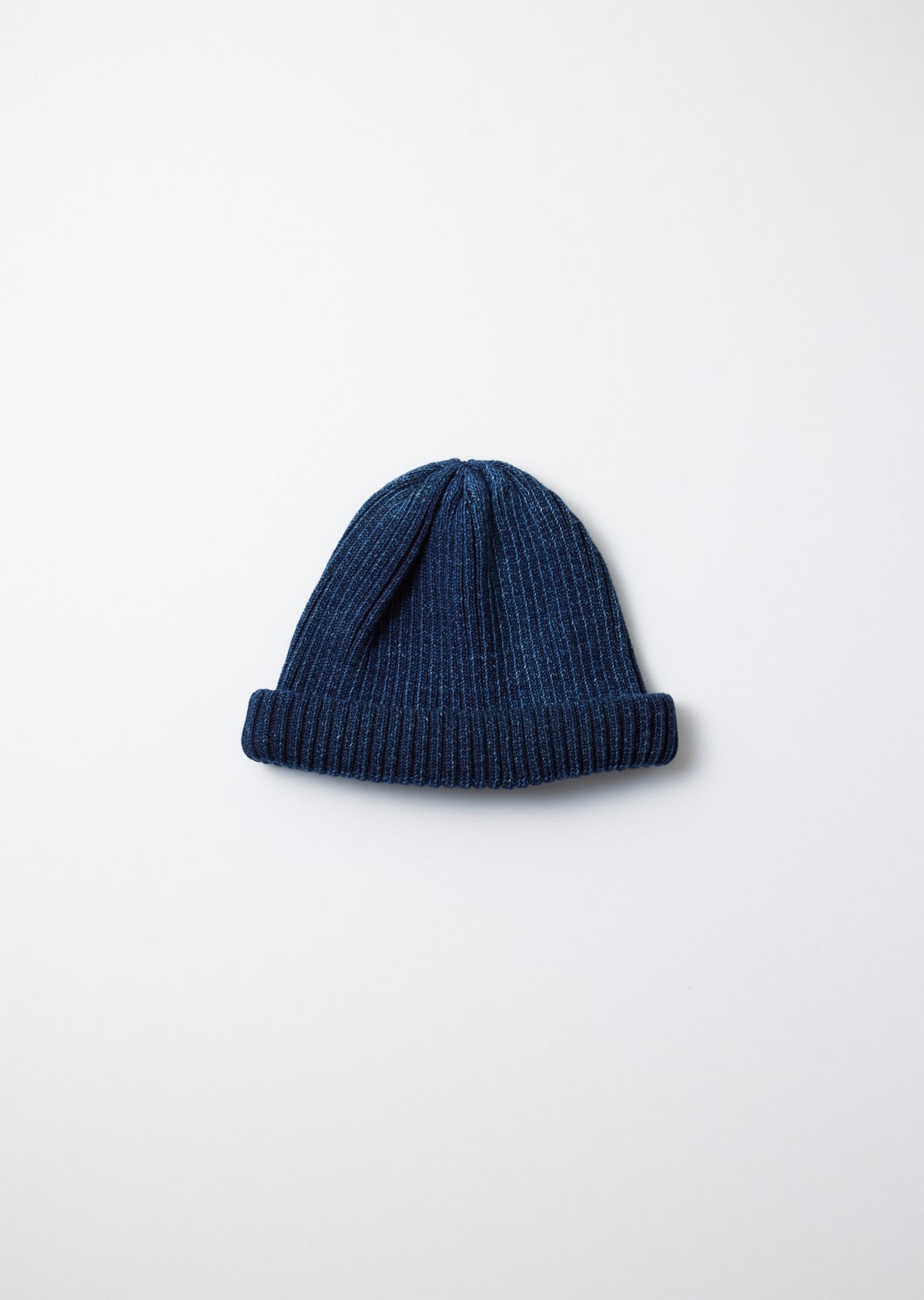 Indigo Cotton Roll Up Beanie / Dark Denim Winter25