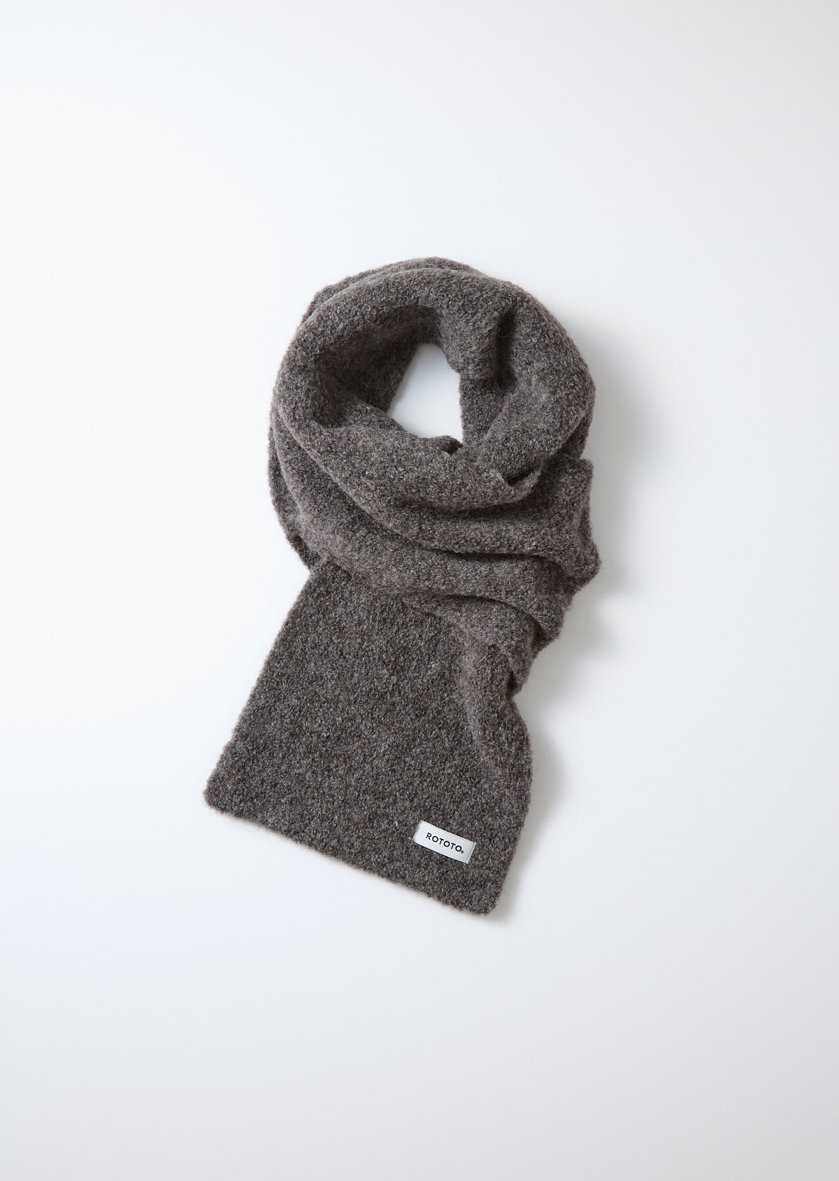 Alpaca Boucle Short Muffler - Dark Gray