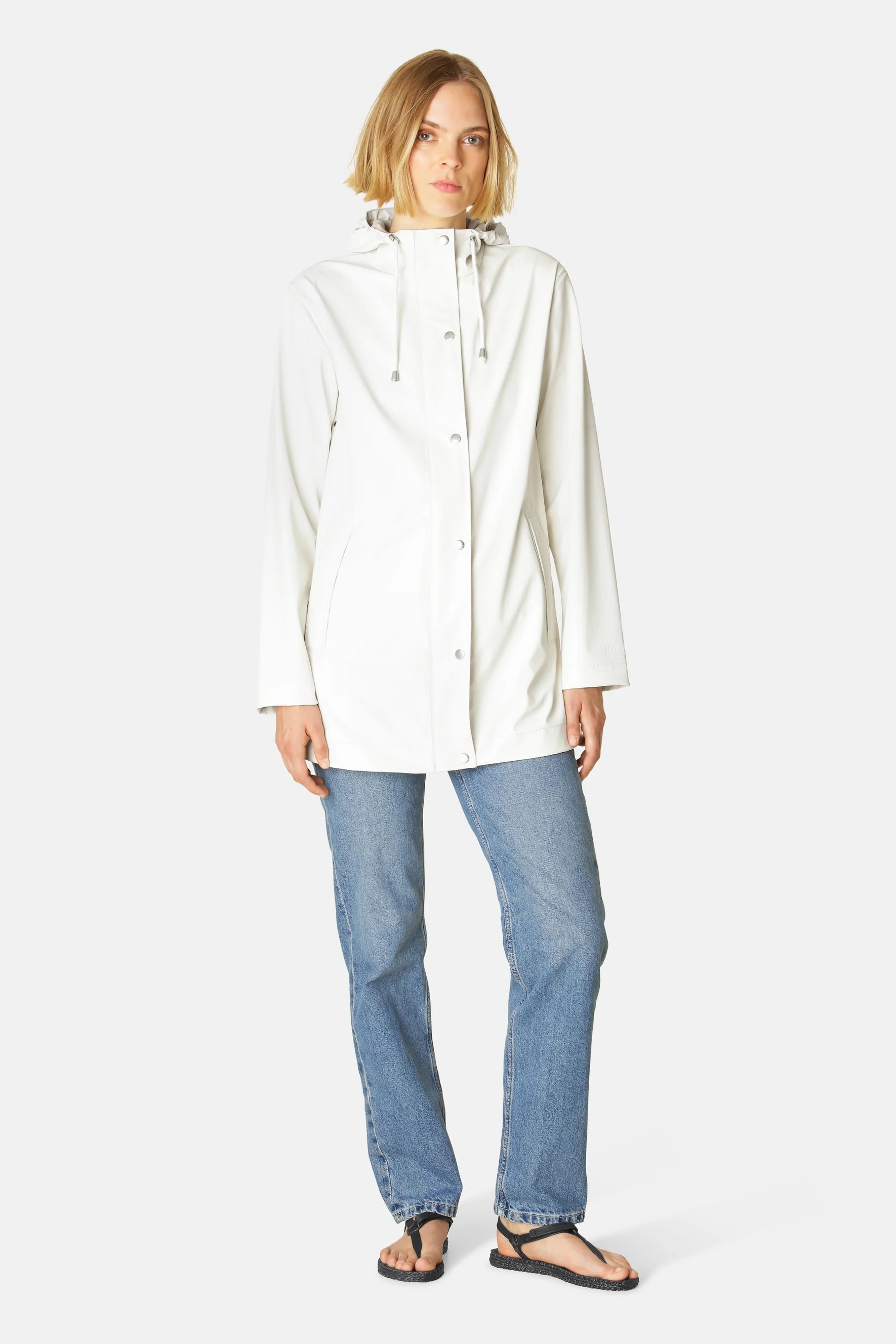 Hooded Raincoat (RAIN228) - Milk Créme