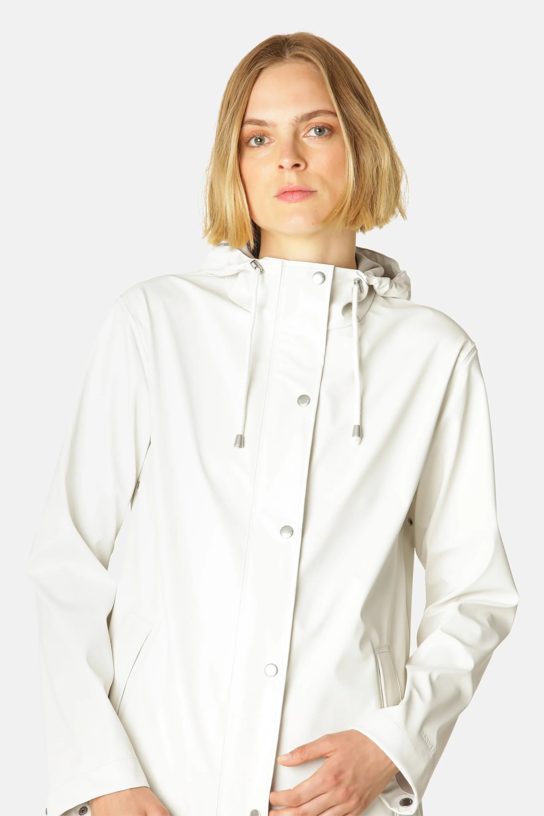 Hooded Raincoat (RAIN228) - Milk Créme