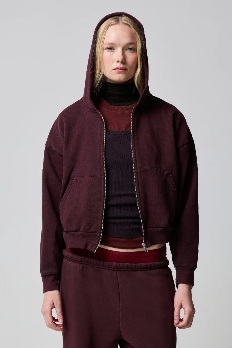 Rosie Zip Hoodie - Currant