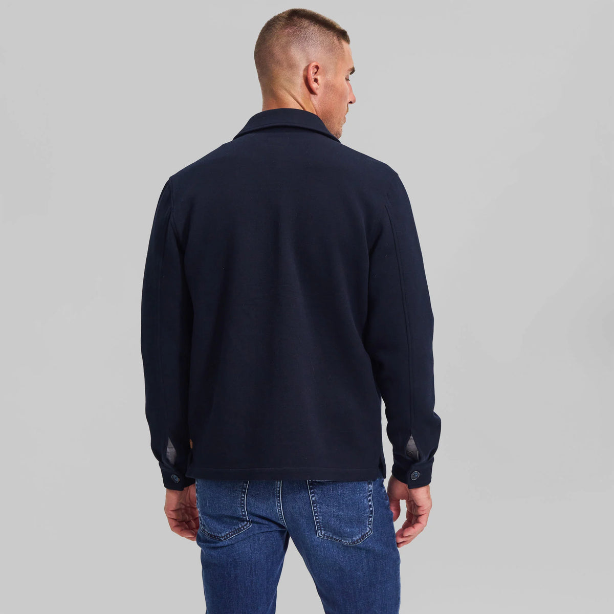 The Wren - Stretch Shirt Jacket - Navy