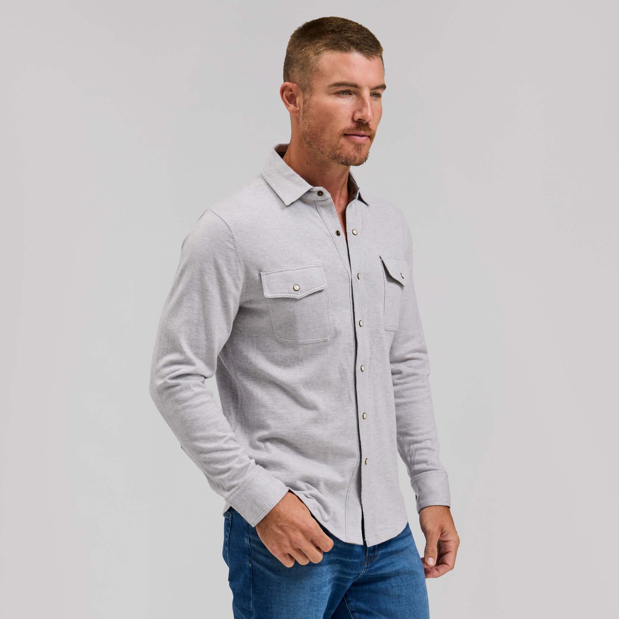 The Waylan - Merino Sweater Knit - Light Grey