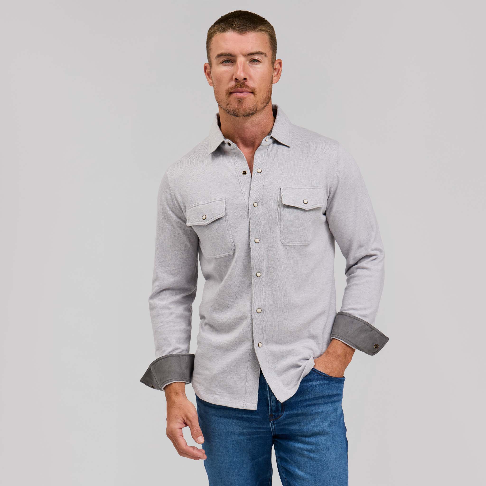 The Waylan - Merino Sweater Knit - Light Grey