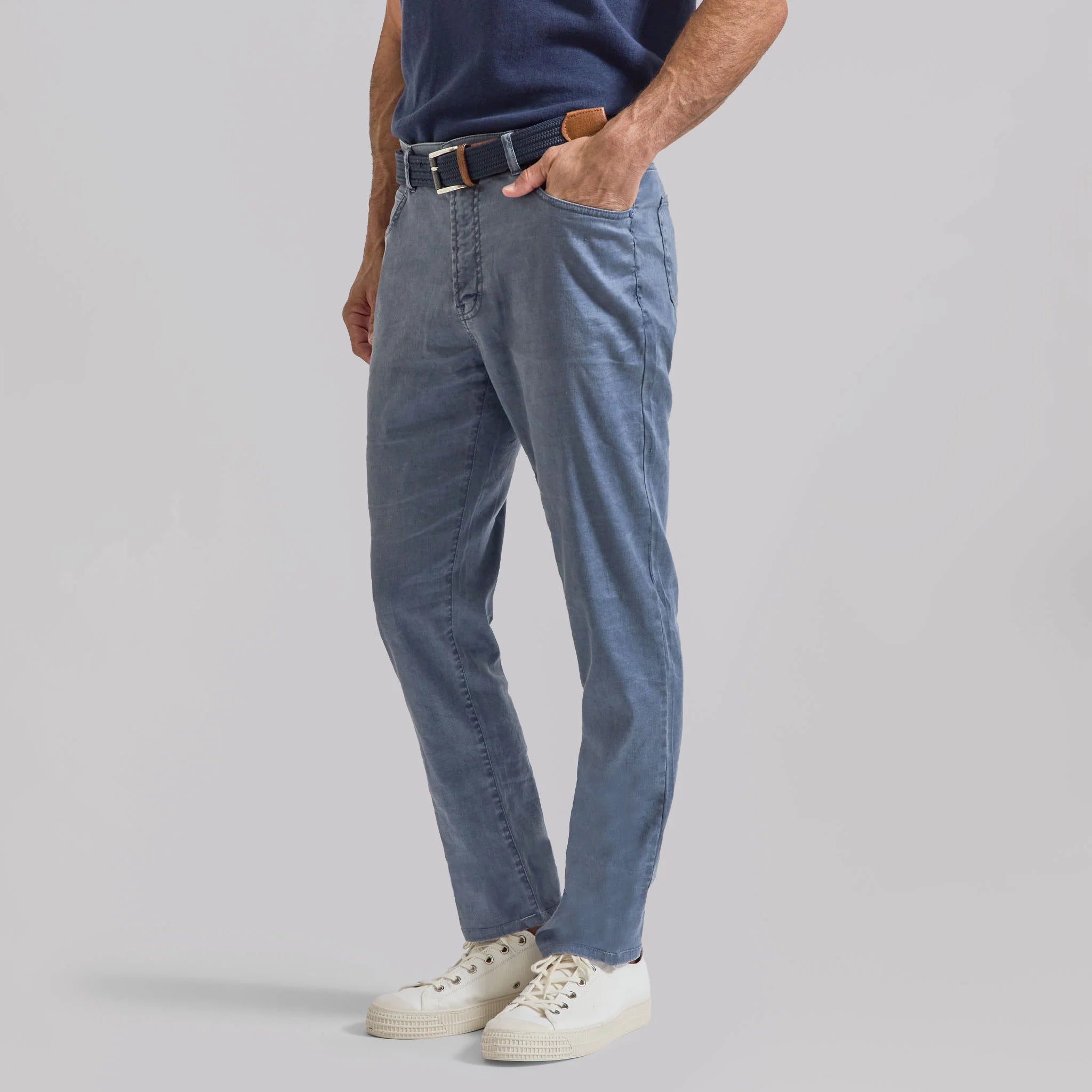R51 Pant - Lino Elastico 5-pocket - Medium Blue