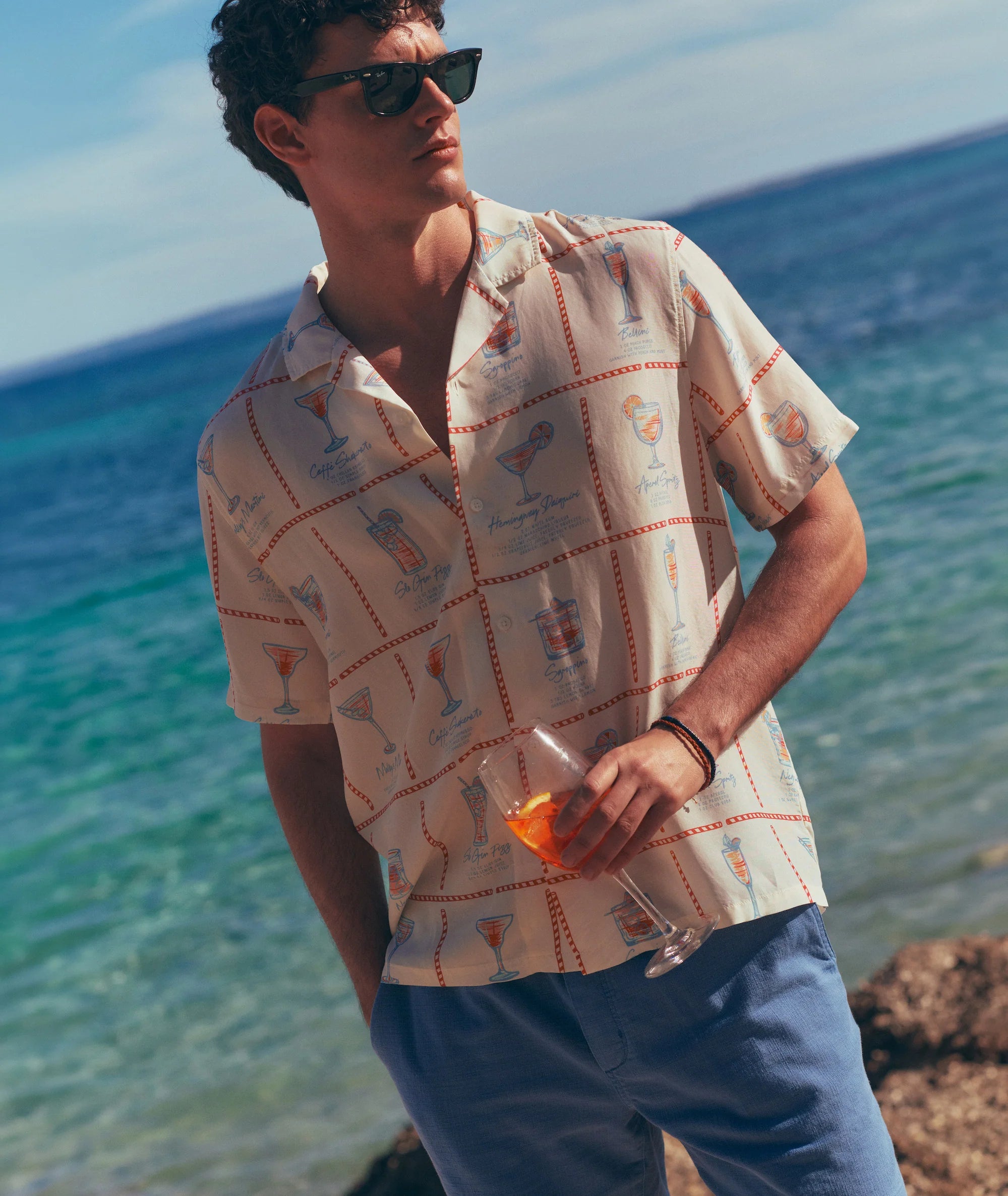 Luzio Resort Shirt - Multi Happy Hour Print