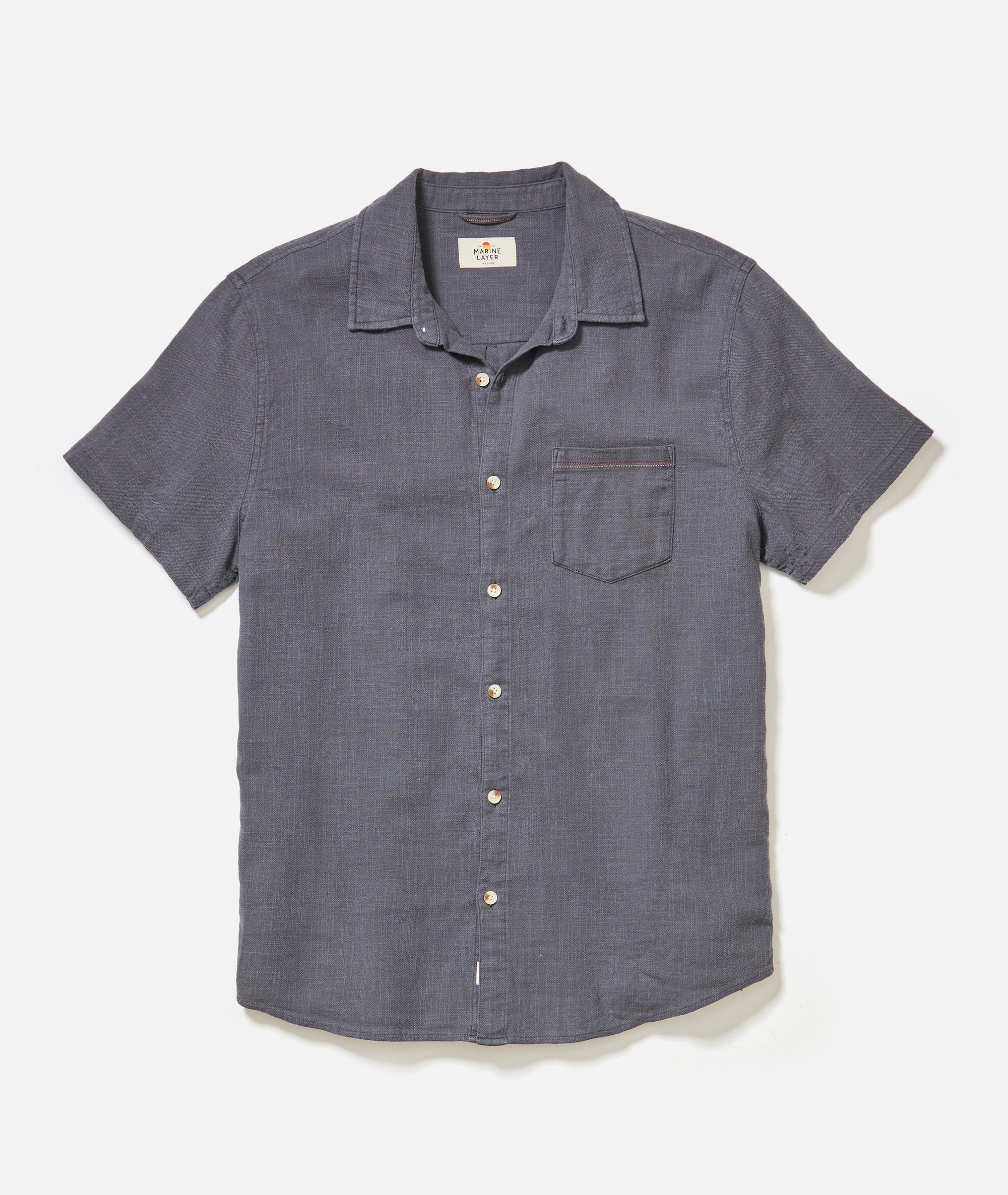 Stretch Selvage Short Sleeve Shirt - India Ink