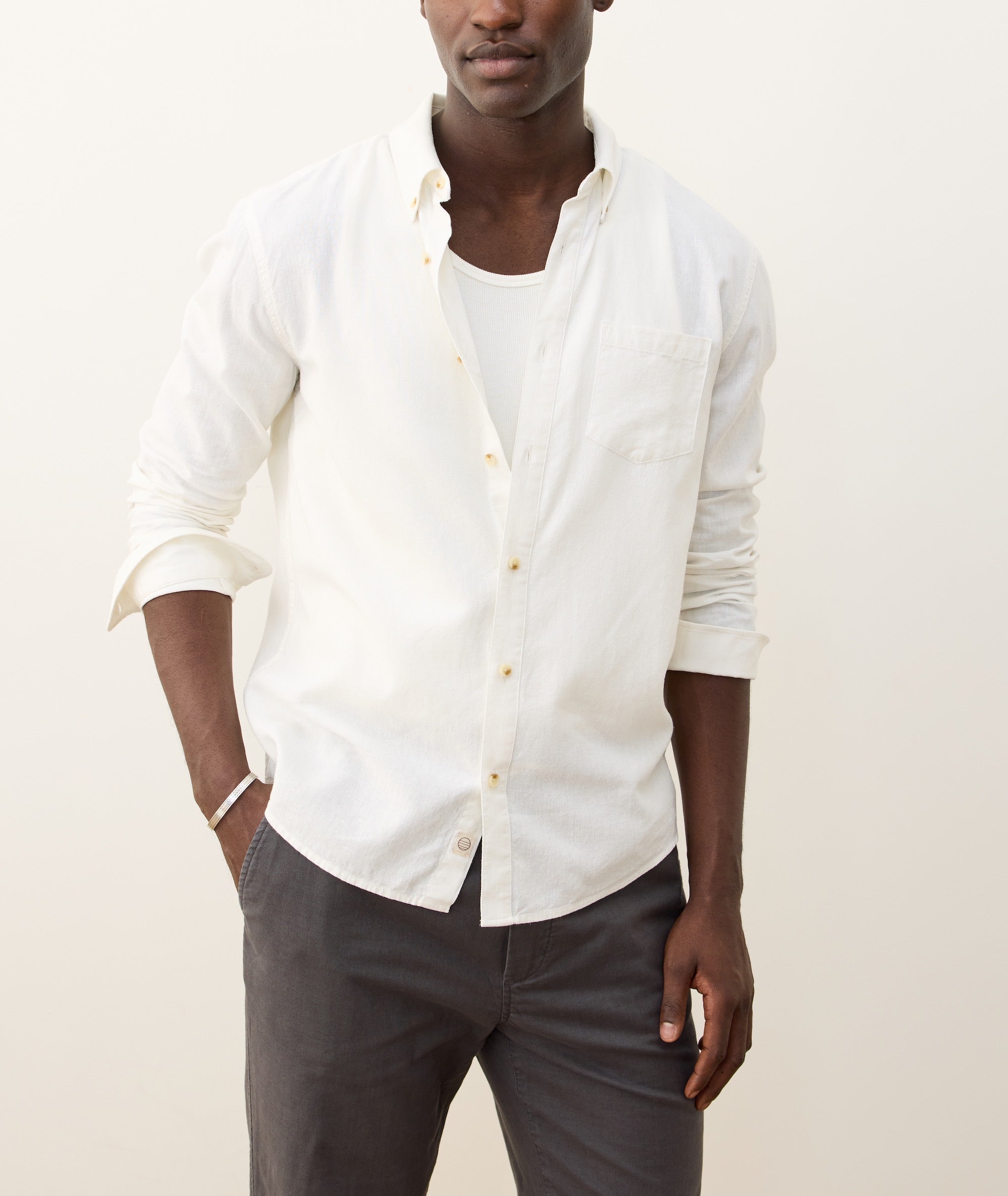 Better-Than-Linen Long Sleeve Shirt - White