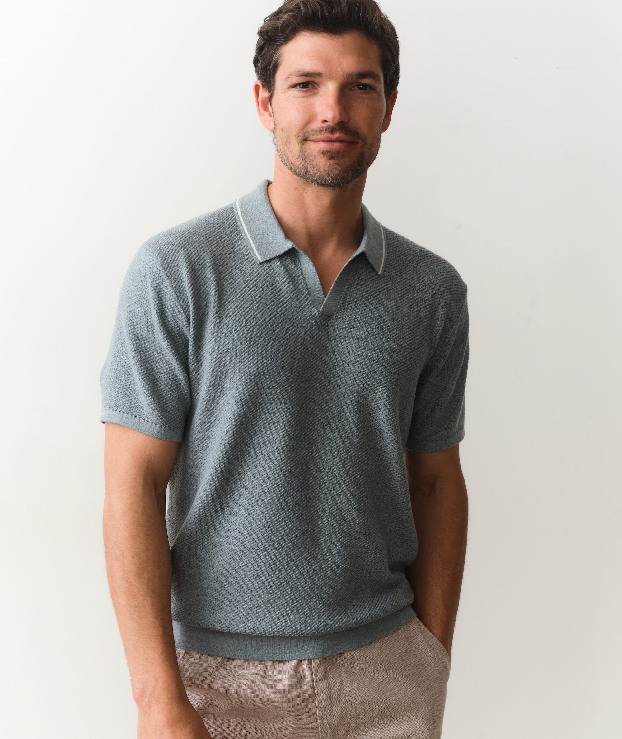 Greyson Sweater Polo - Slate