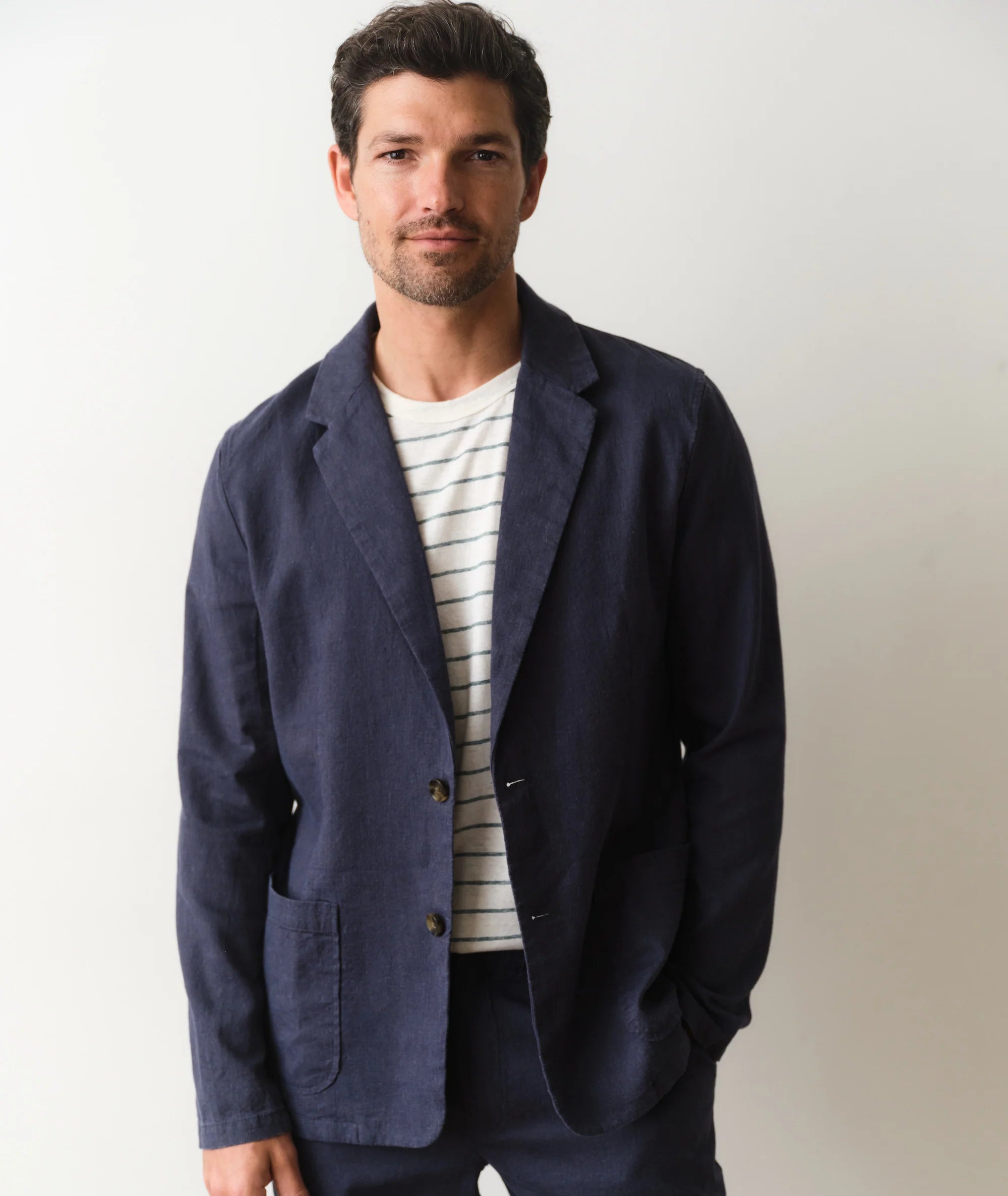 Hemp Blazer - Navy