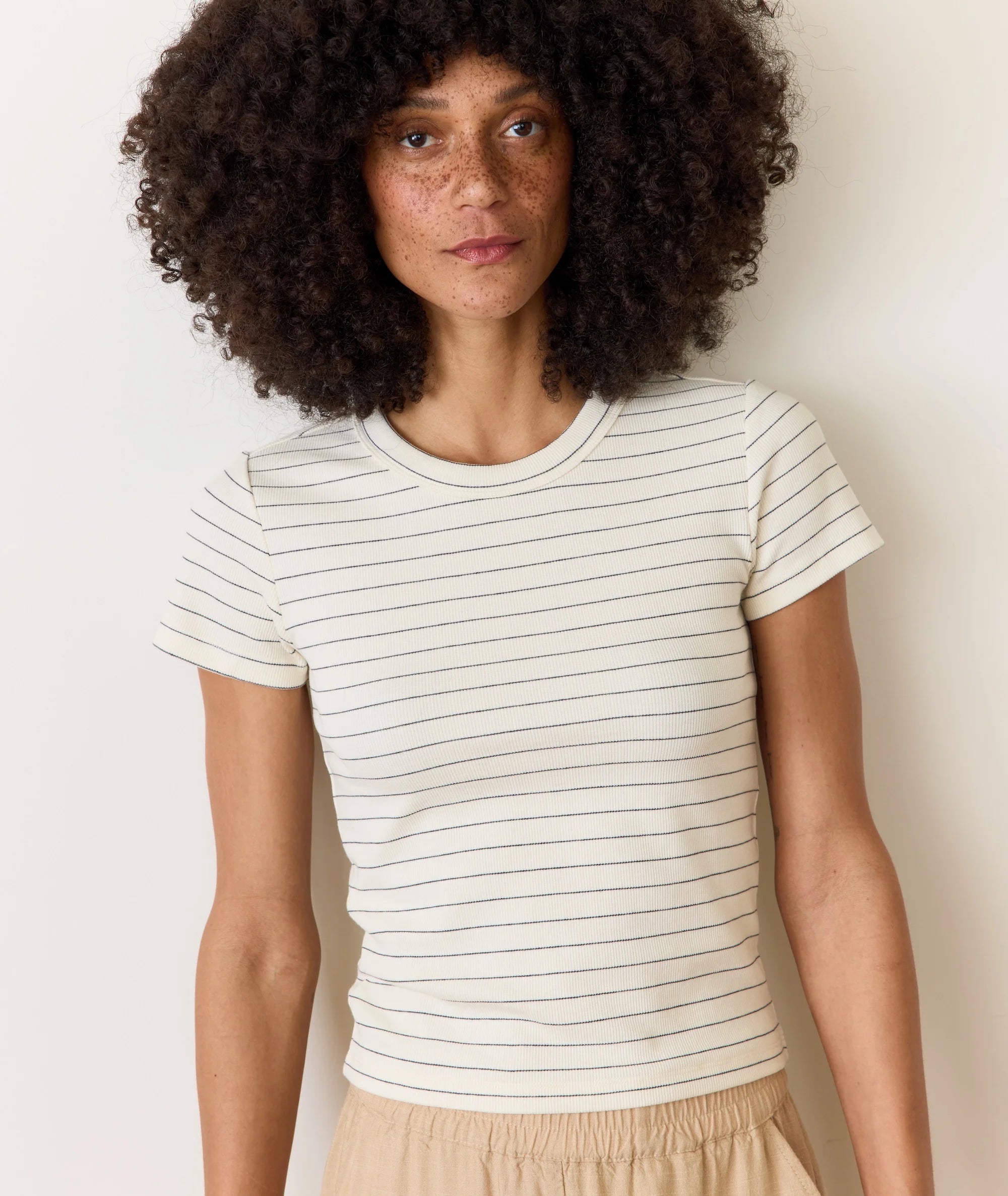 Sun-In Lexi Crew Tee - Black/White Stripe