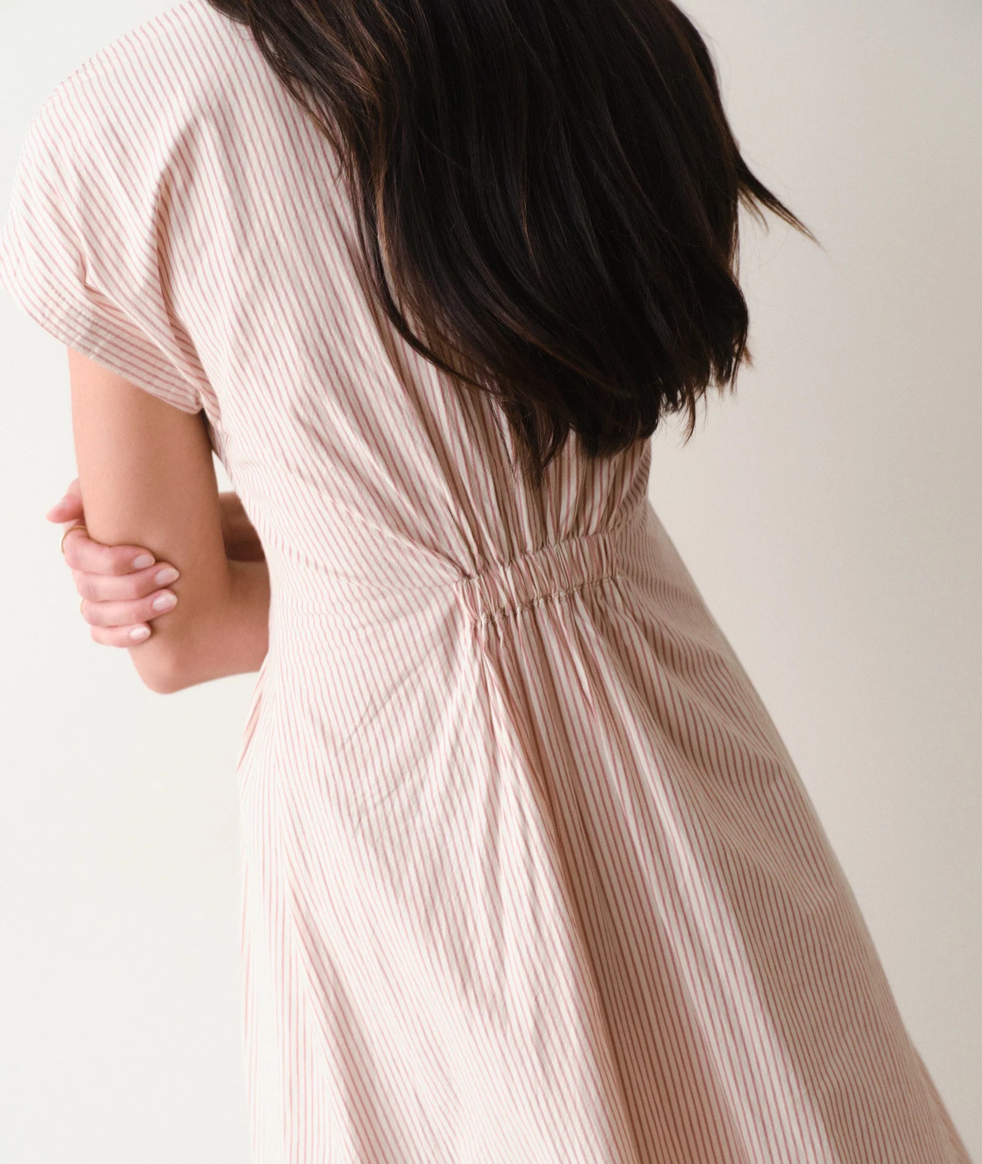 Arden Midi Shirt Dress - Rust/White Stripe
