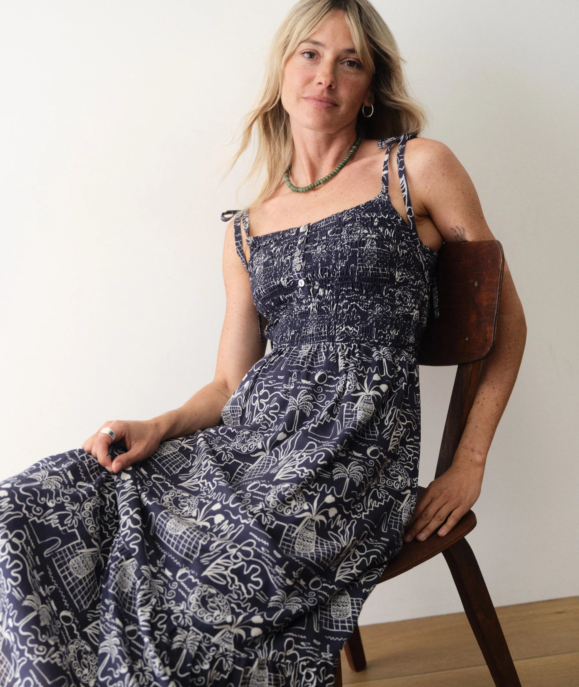 Carmen Smocked Dress - Flores Print