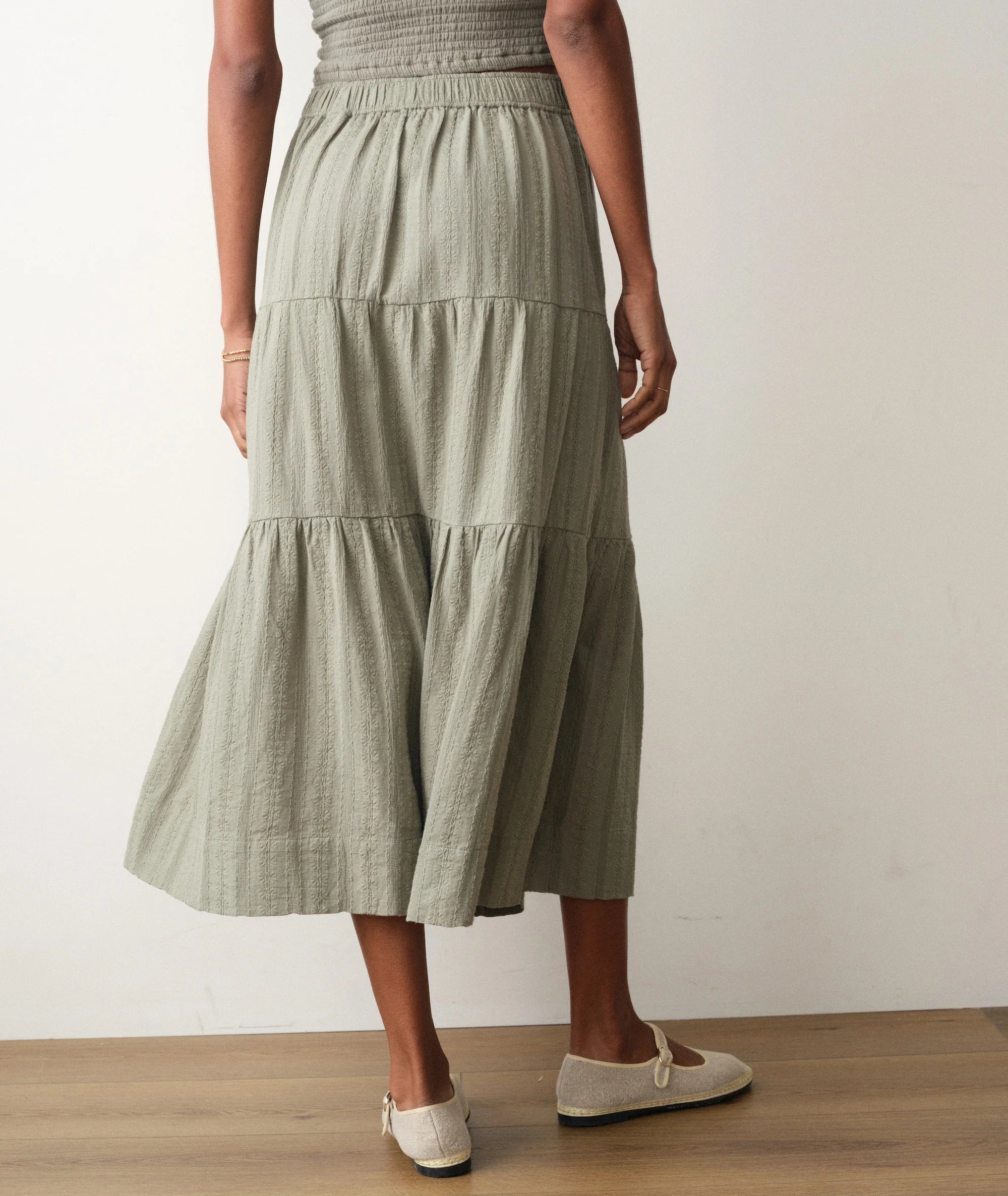 Lana Button-Through Skirt - Sage