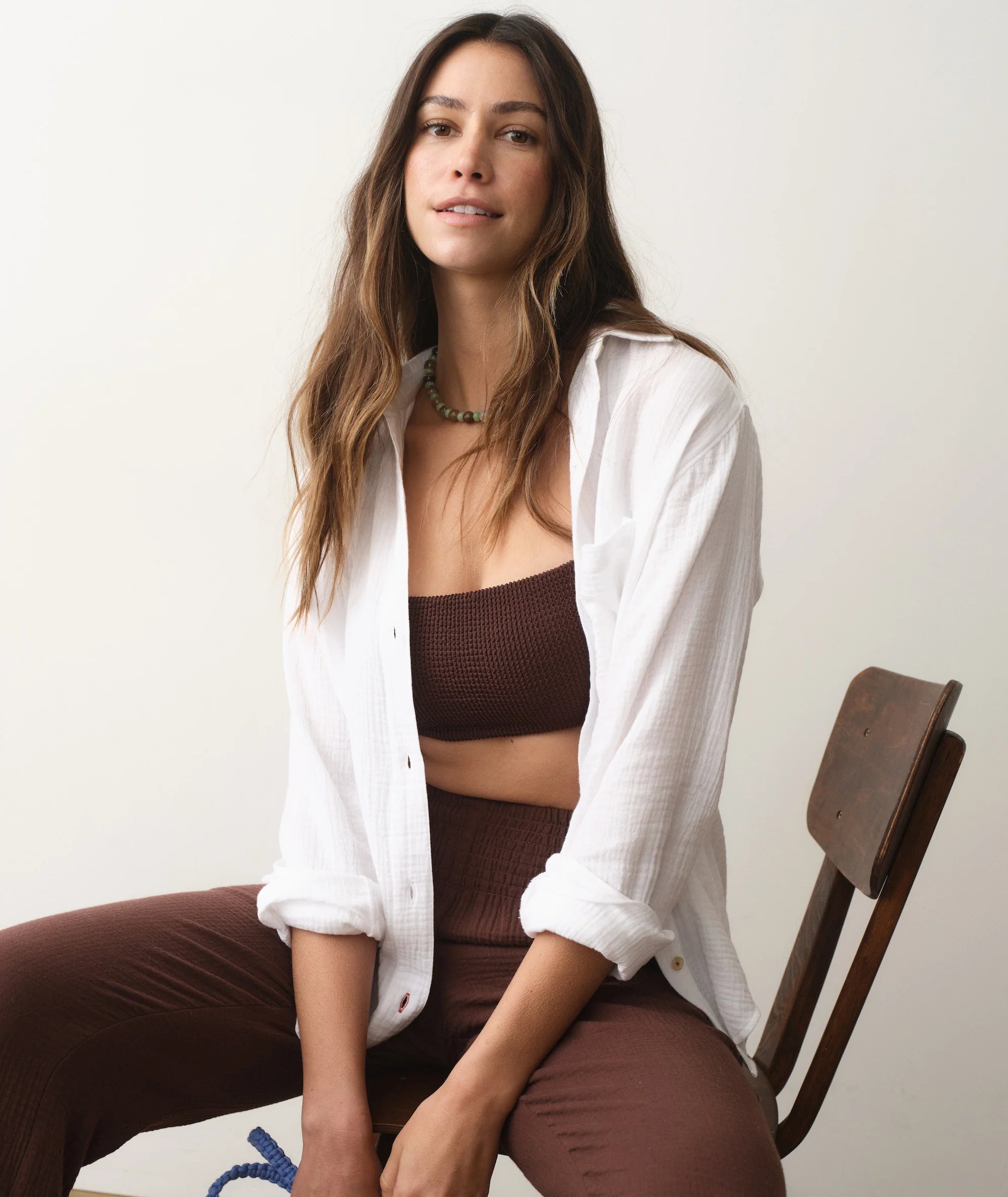 Jane Relaxed Double Cloth Shirt - White