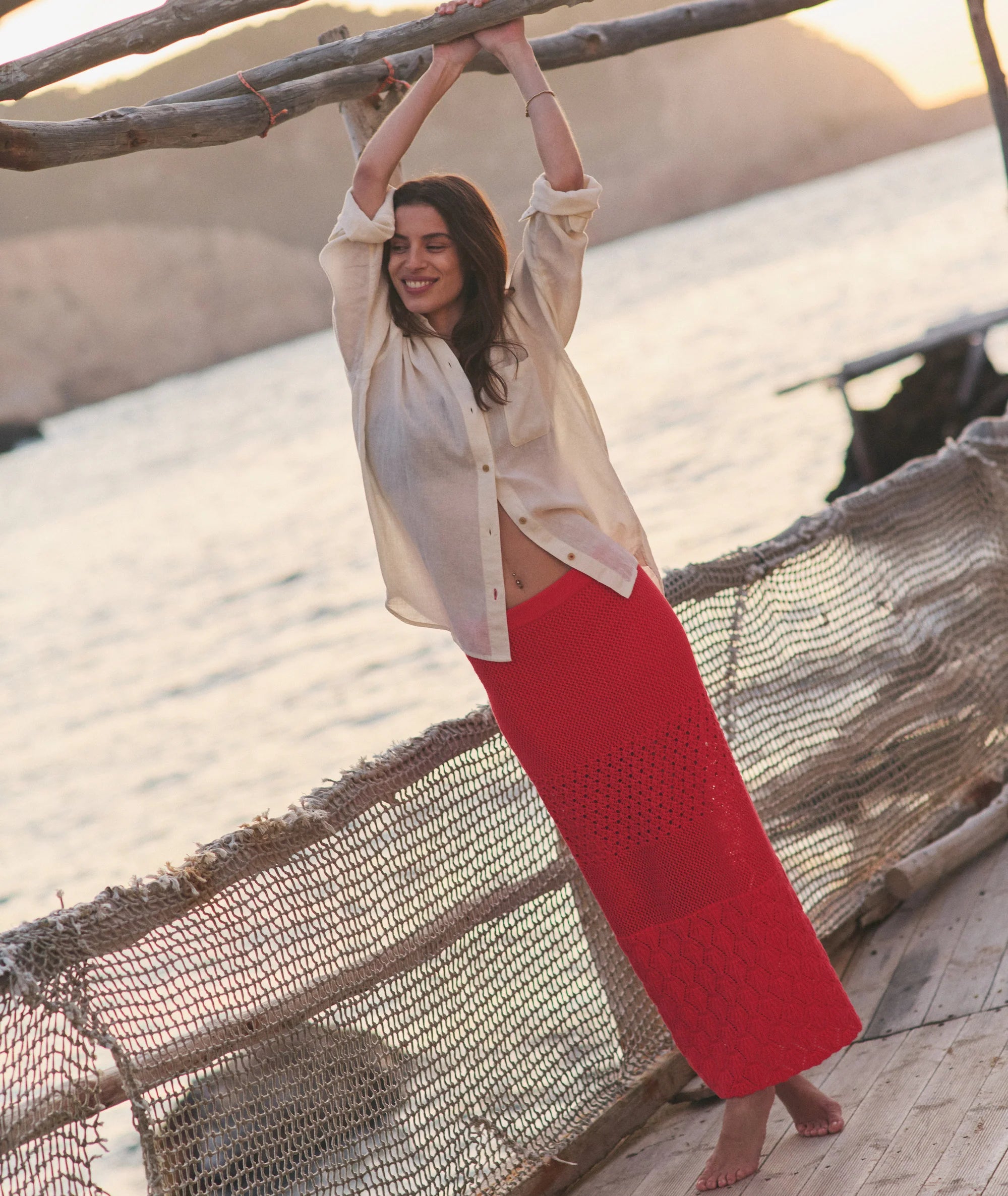 Amada Sweater Skirt - Red