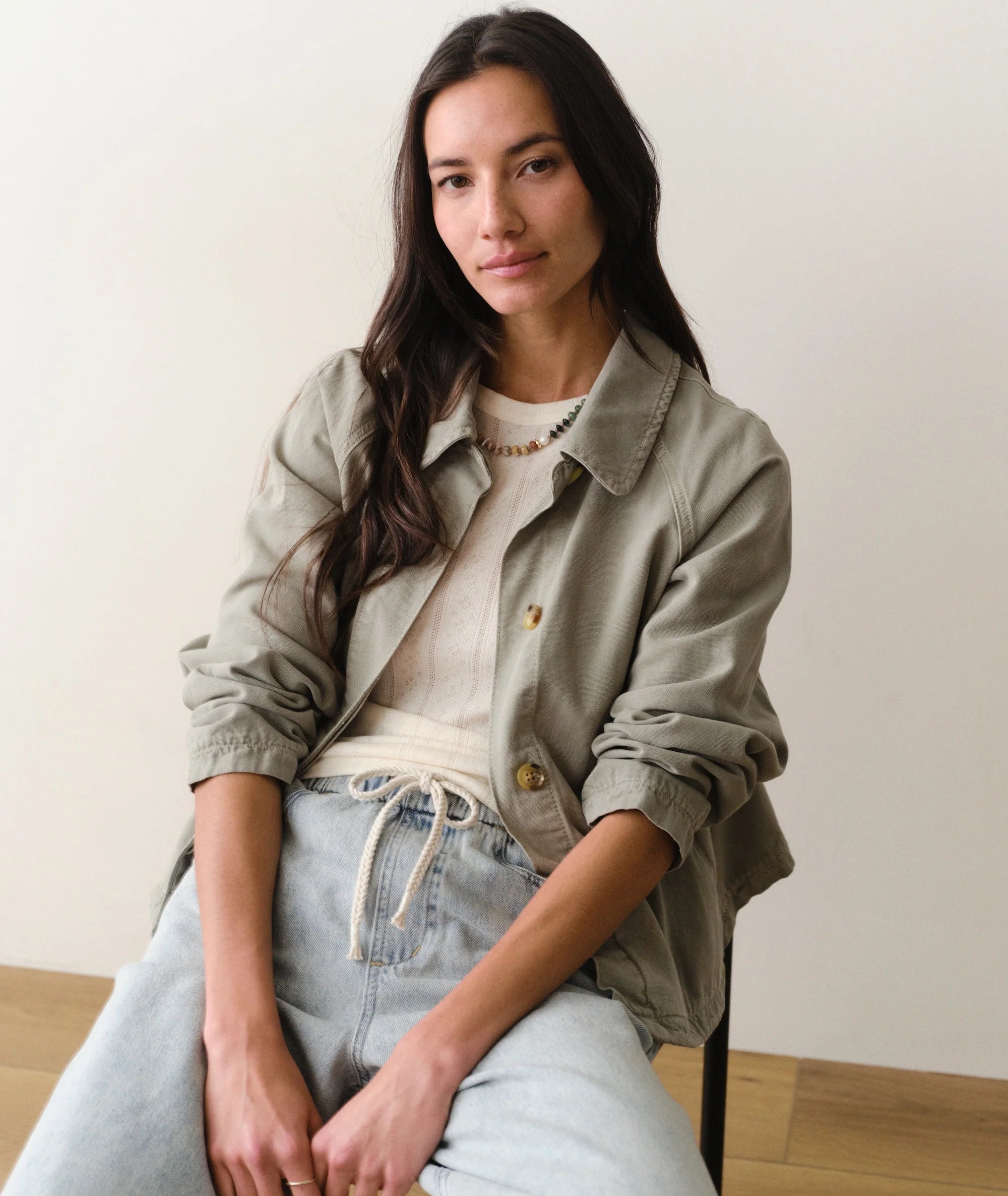 Olivia Cropped Trench - Sage