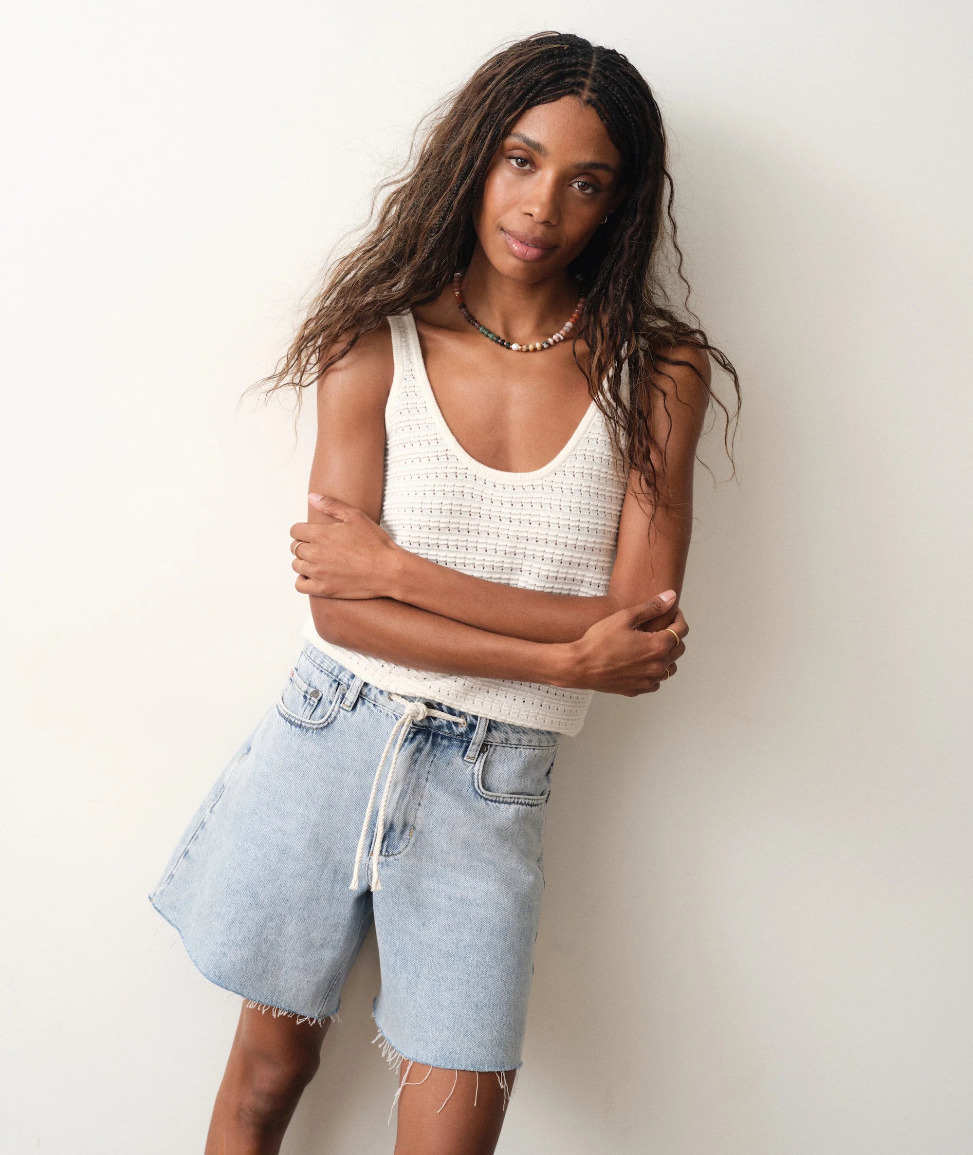 Siena Sweater Tank - Antique White