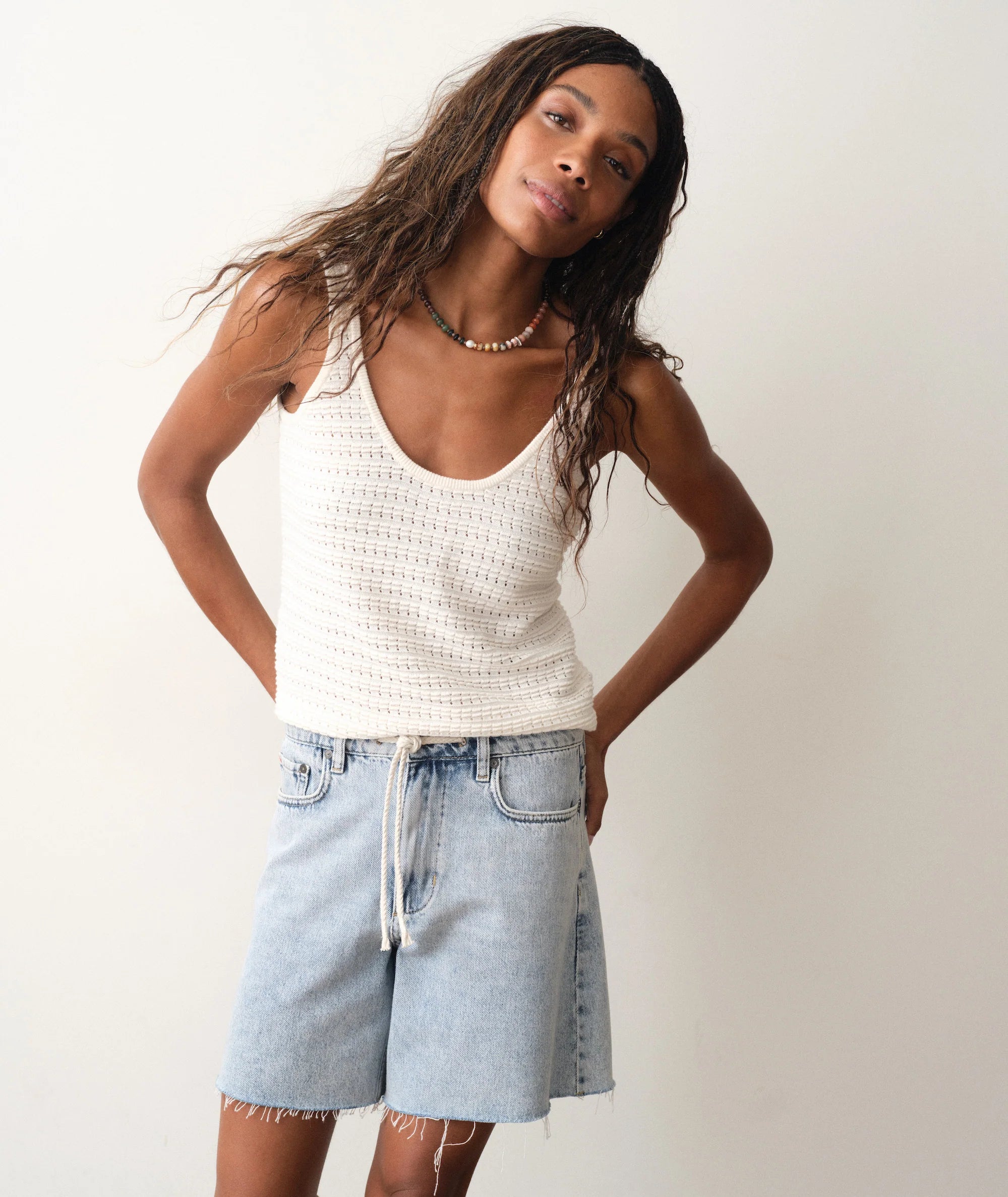 Siena Sweater Tank - Antique White