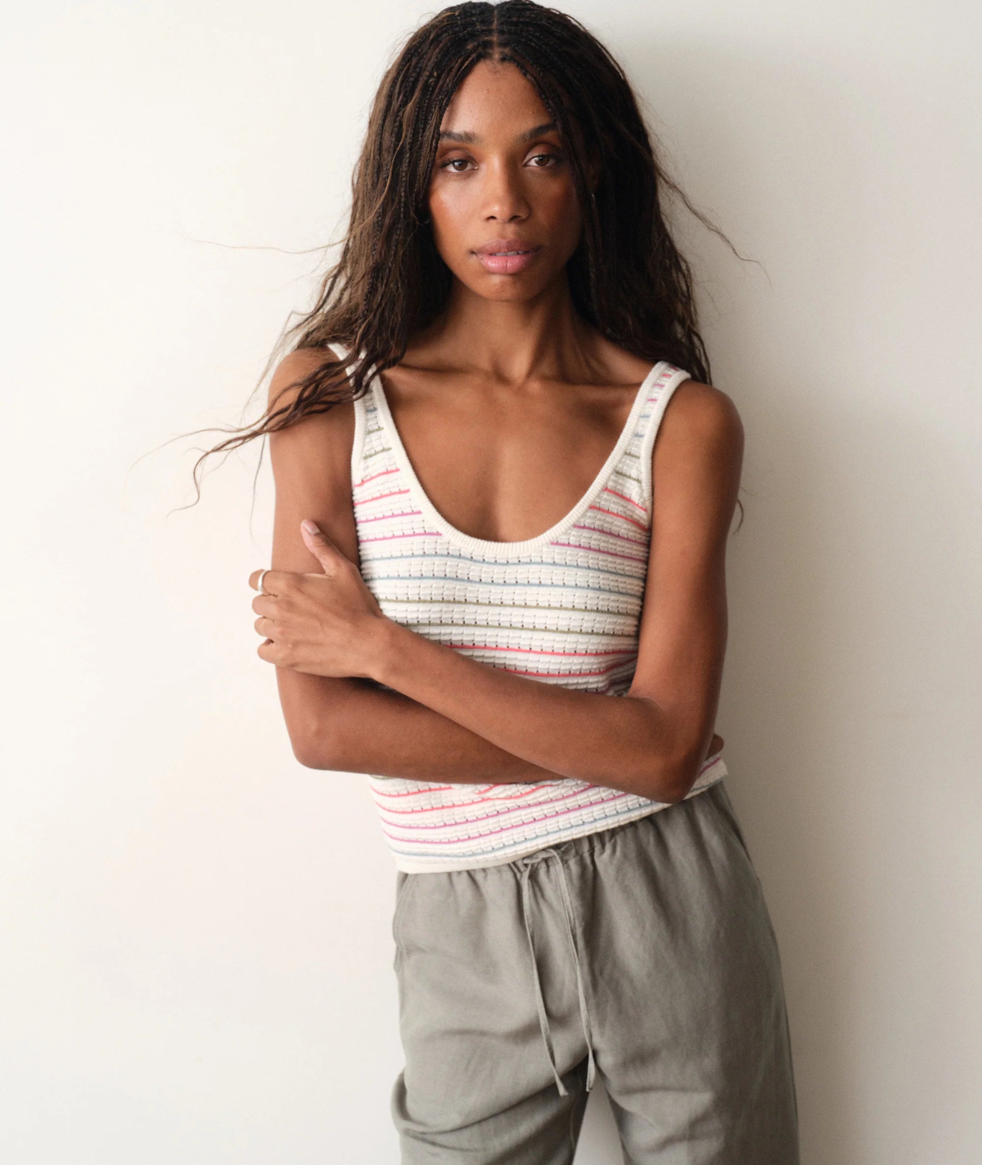 Siena Sweater Tank - Multi Stripe