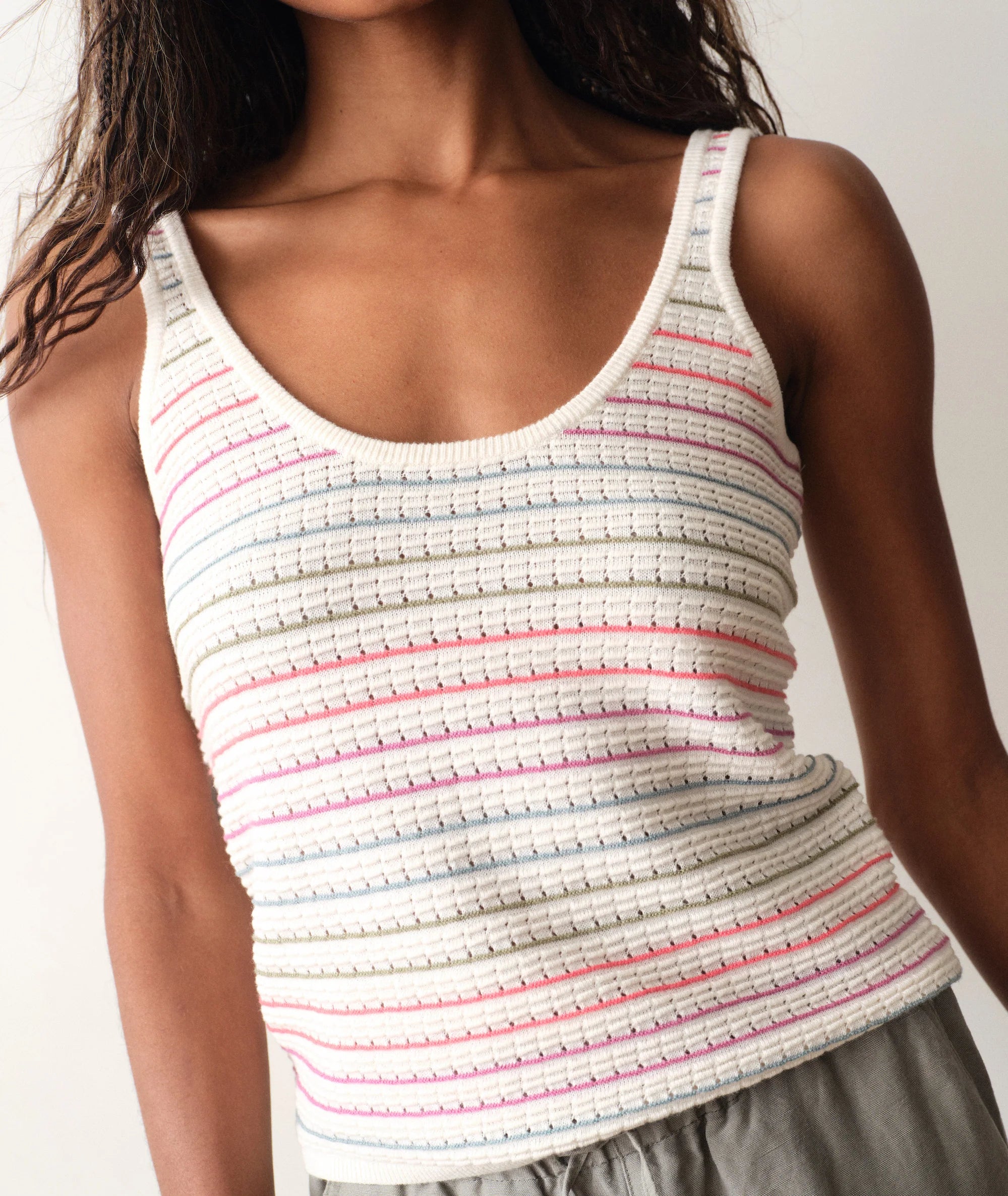 Siena Sweater Tank - Multi Stripe