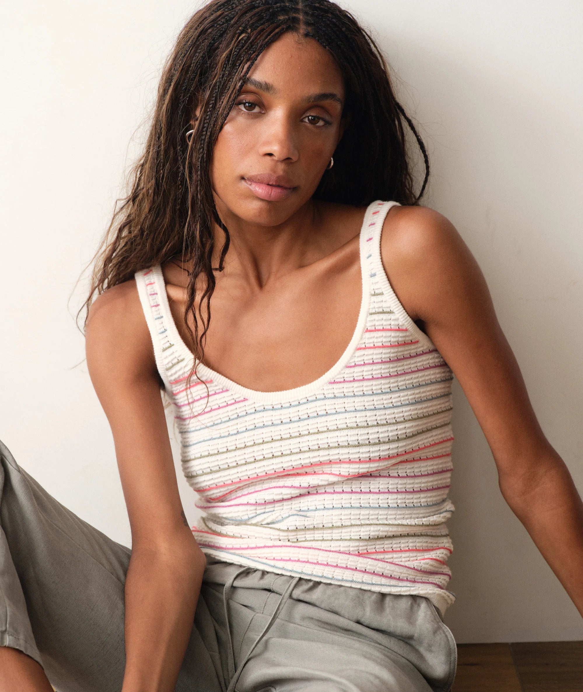 Siena Sweater Tank - Multi Stripe