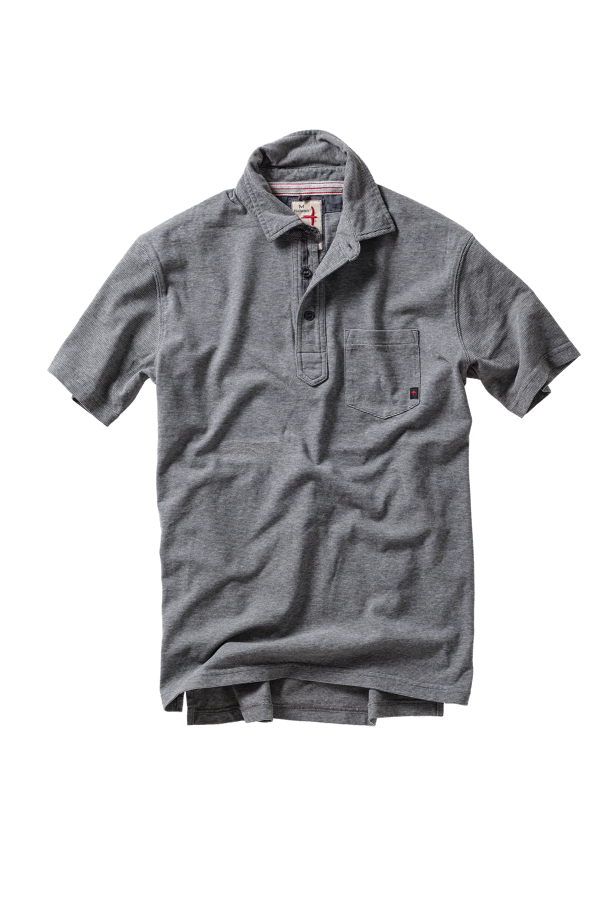 Fineline Jersey Polo - Dark Grey/White