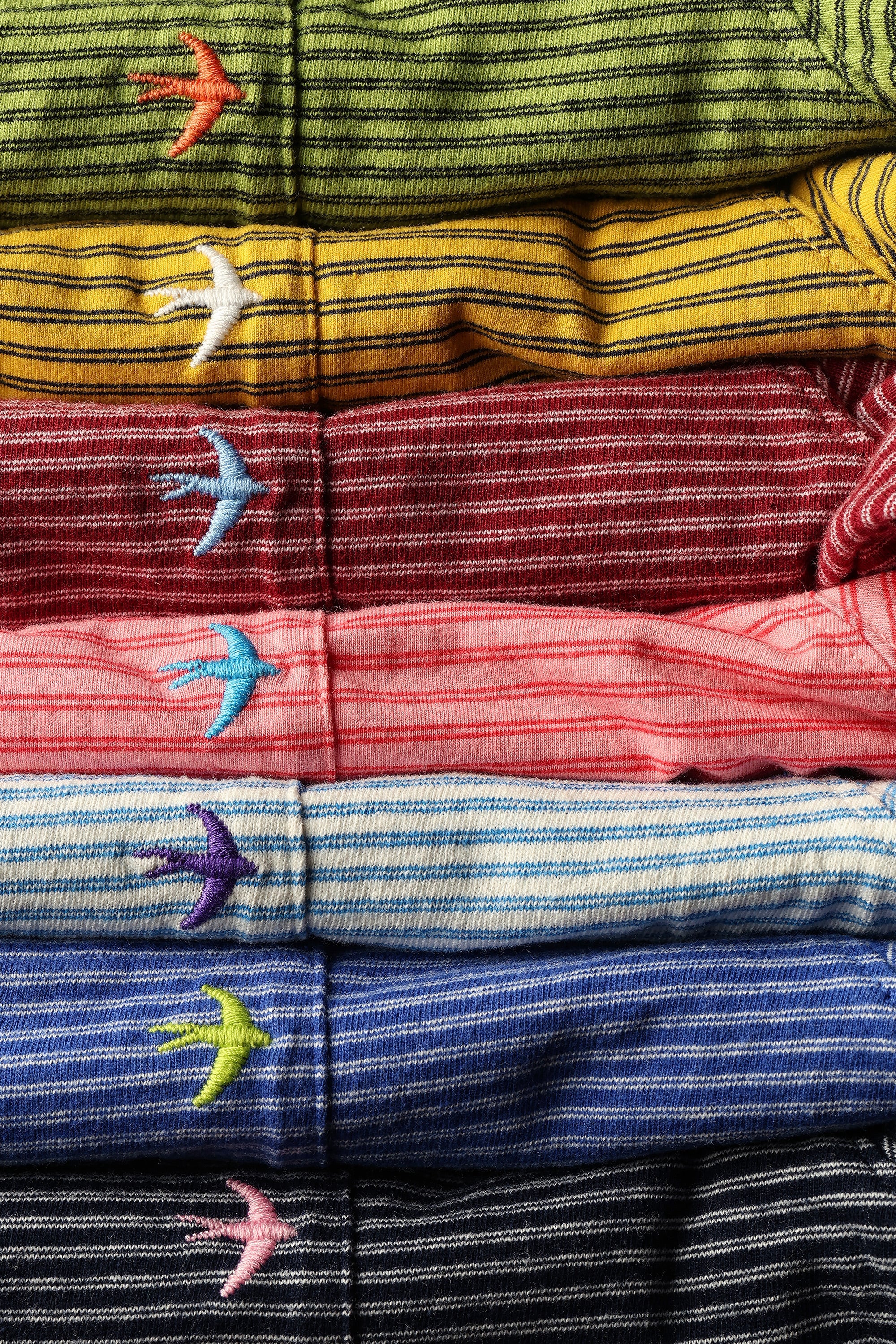 Dbl Feedstripe Tee - Burgundy/White