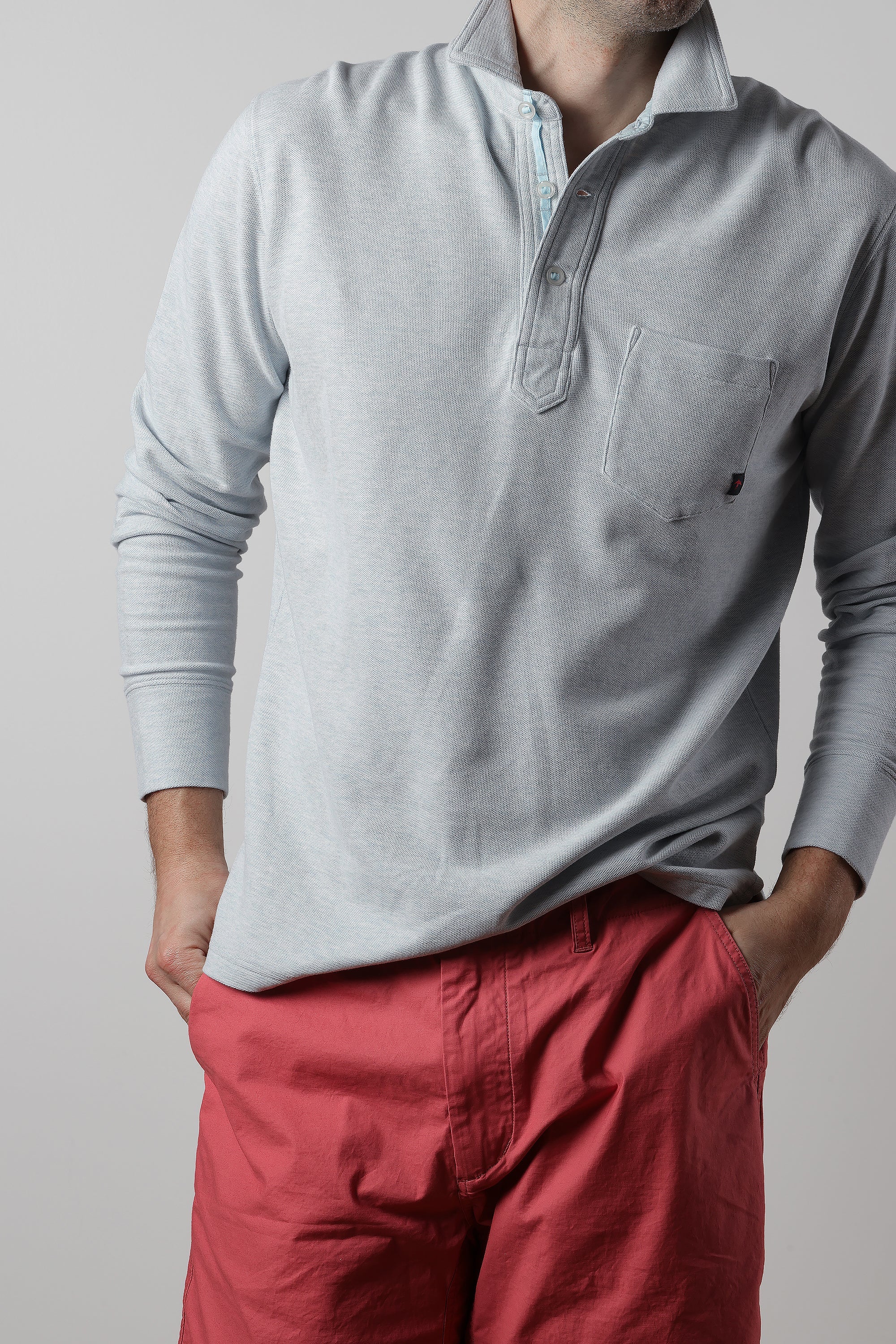 L/S Vintage Pique Polo - Black