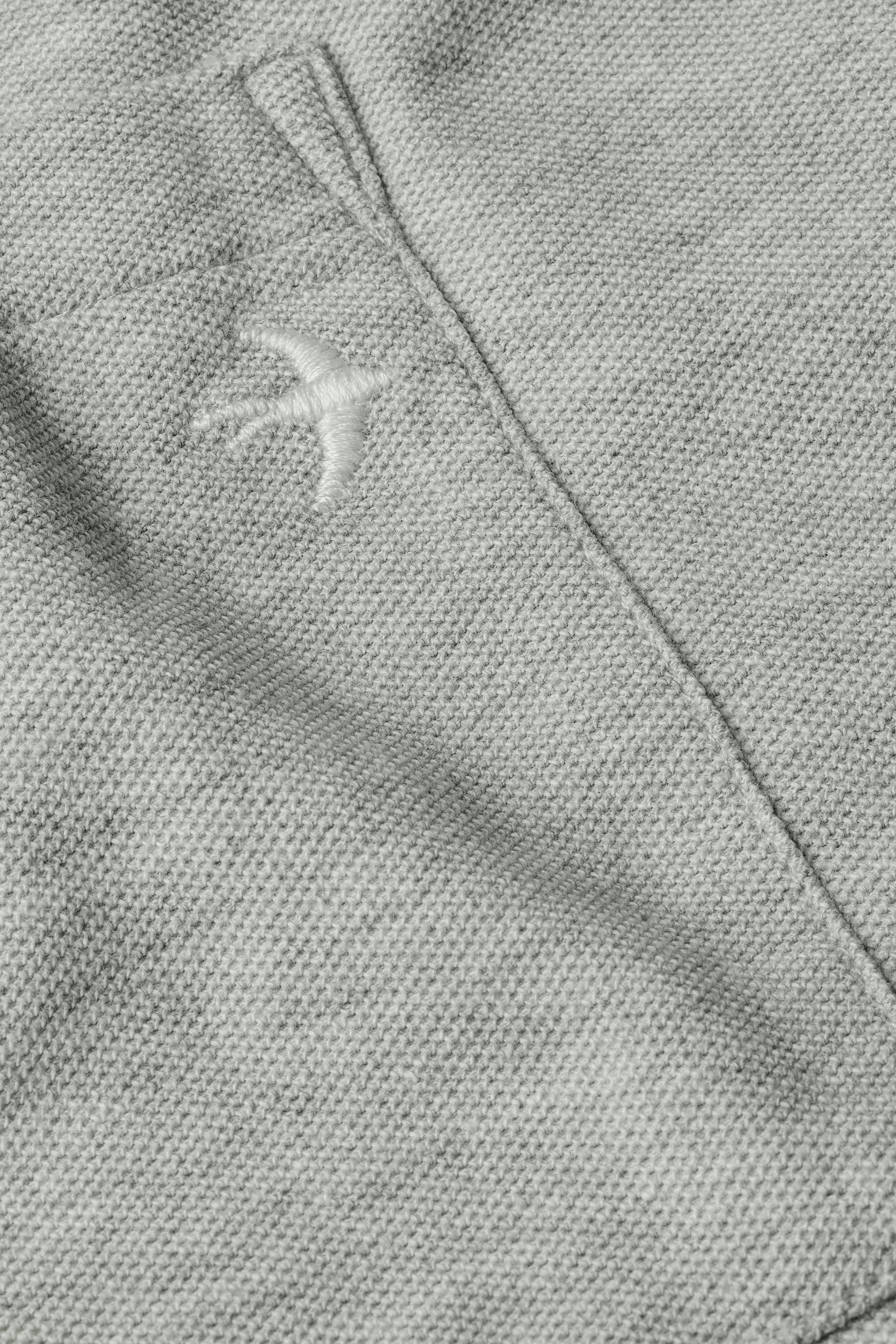 L/S Vintage Pique Crew - Light Grey Heather