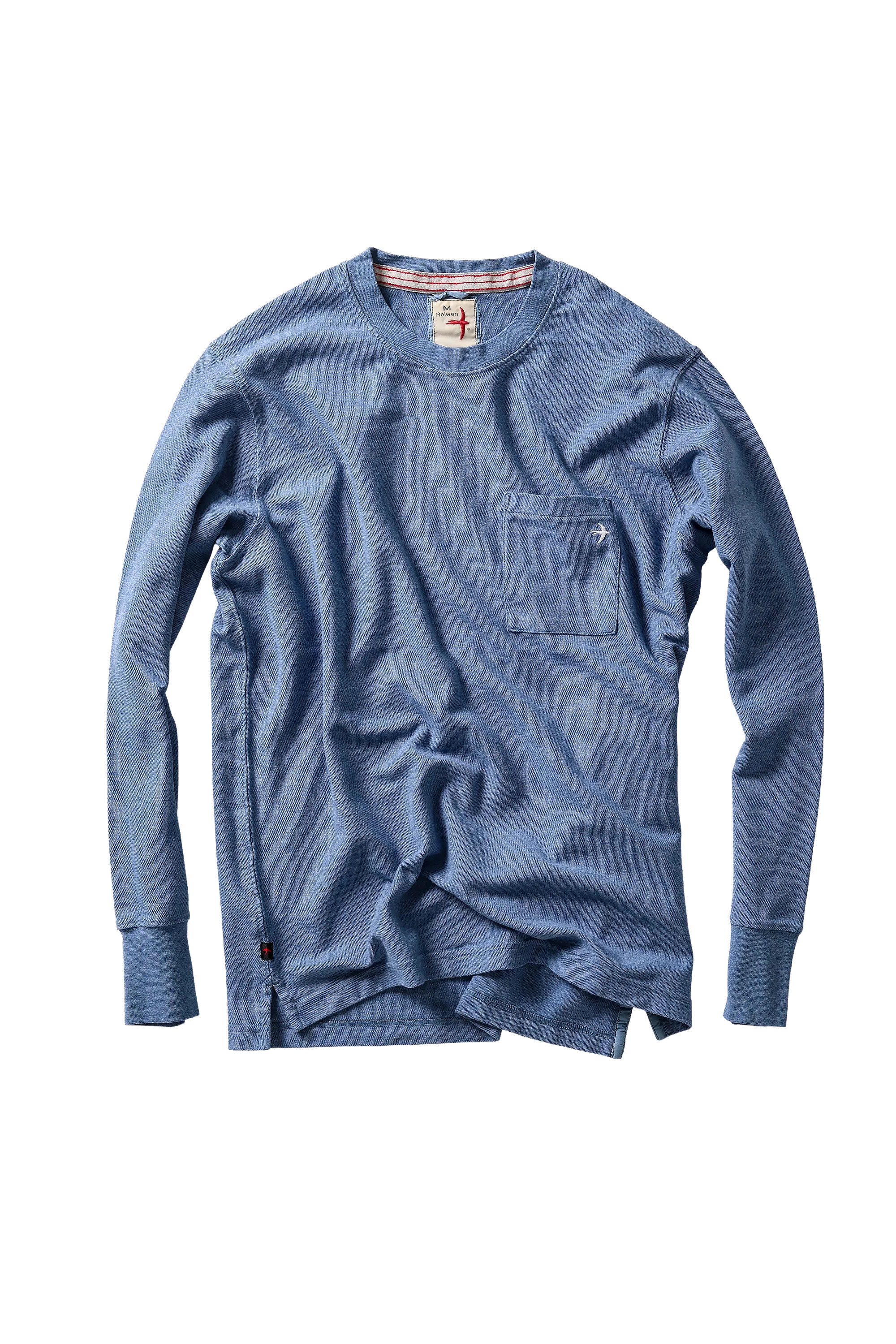 L/S Vintage Pique Crew - Light Marine Heather