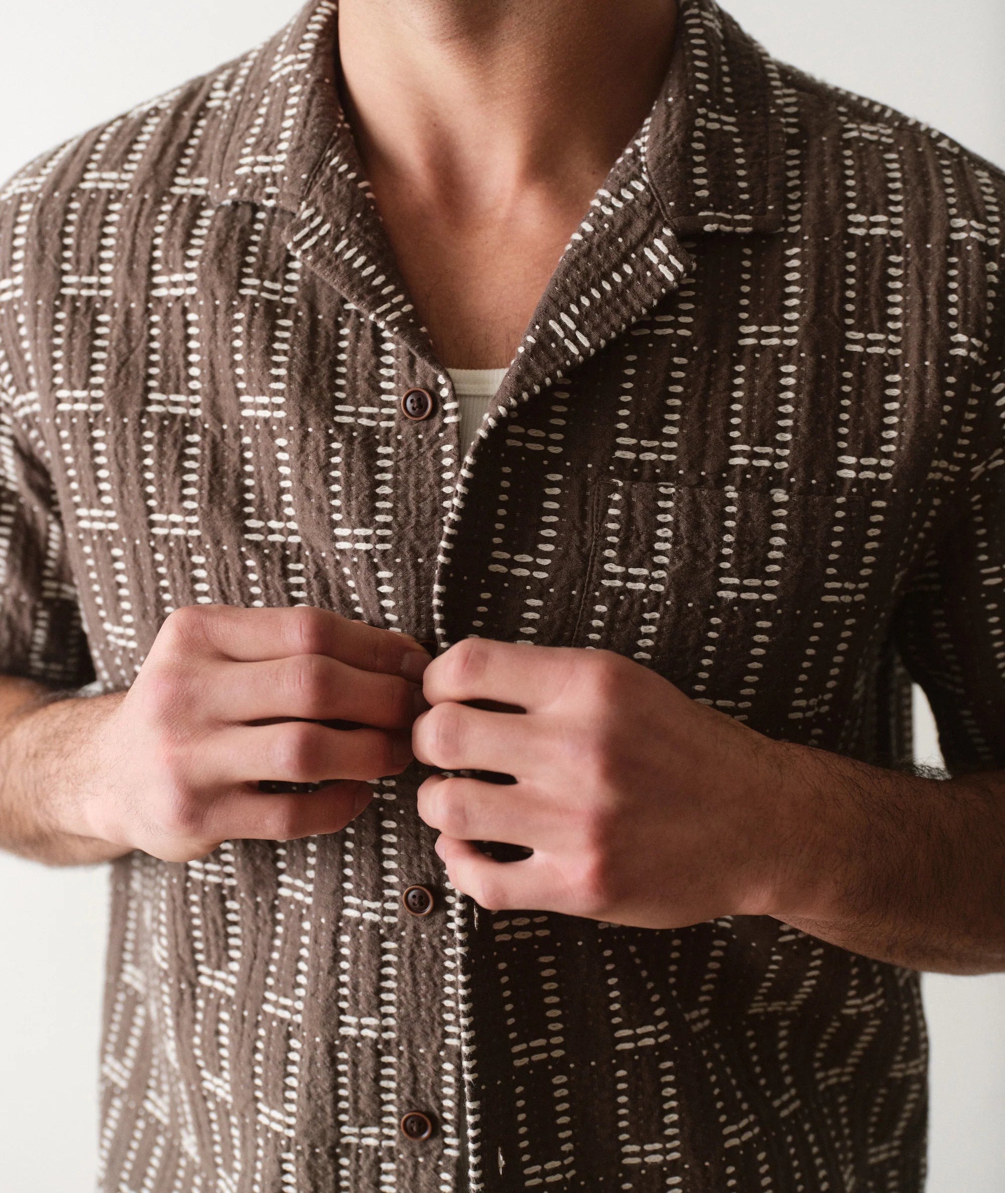 Dobby Resort Shirt - Brown