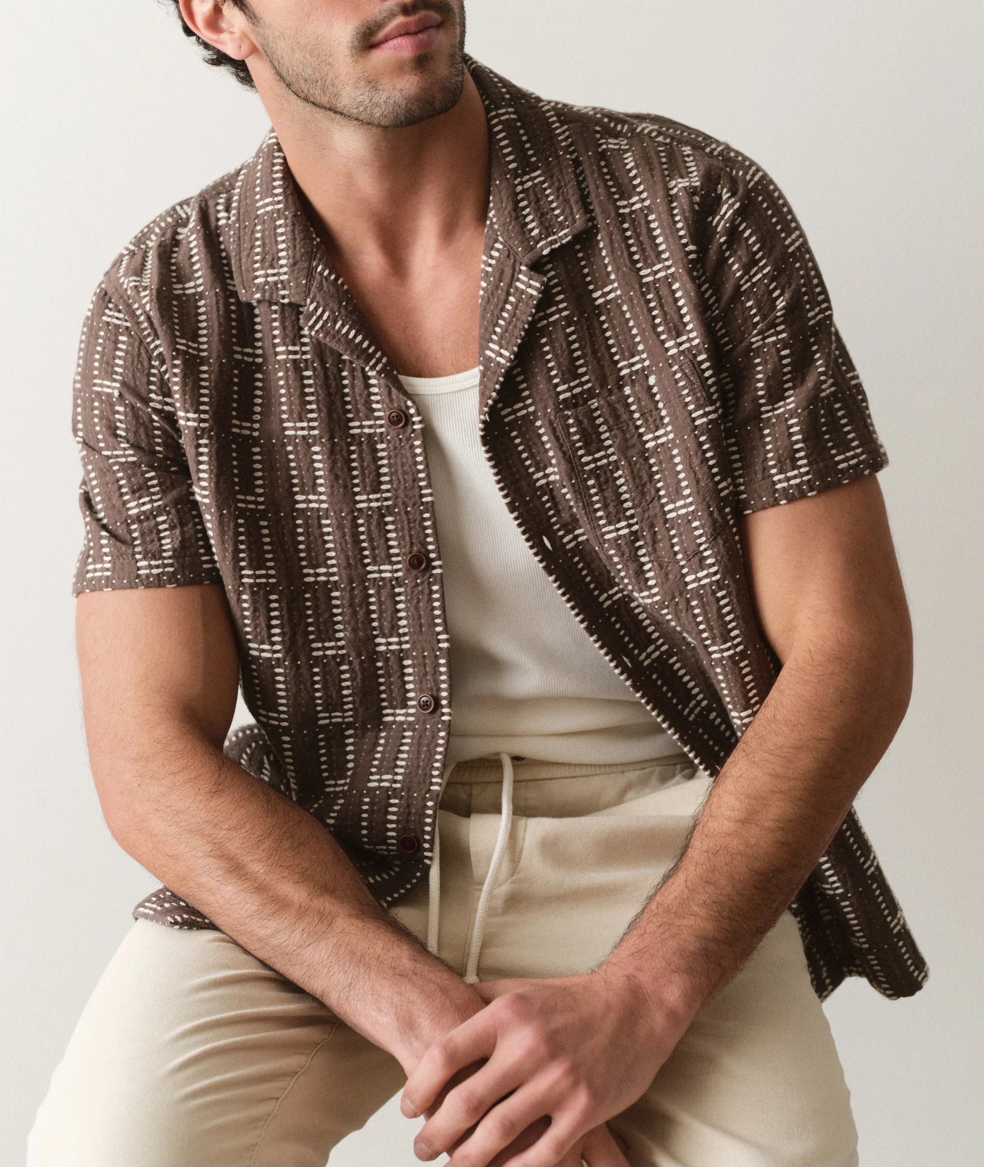 Dobby Resort Shirt - Brown